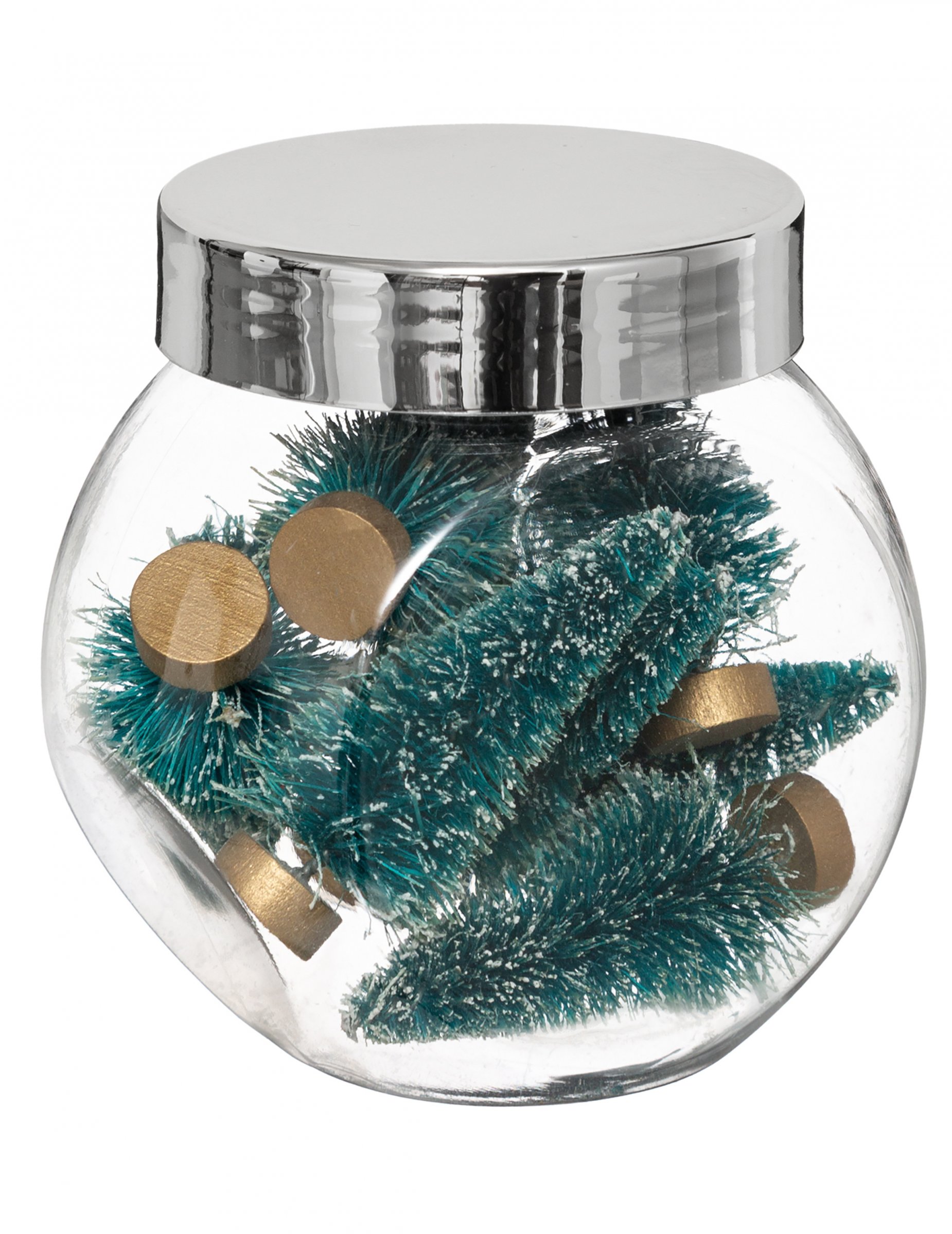 Festliche Tannenbaum Tischdeko Weihnachten 8 Stück grün-braun 5 cm