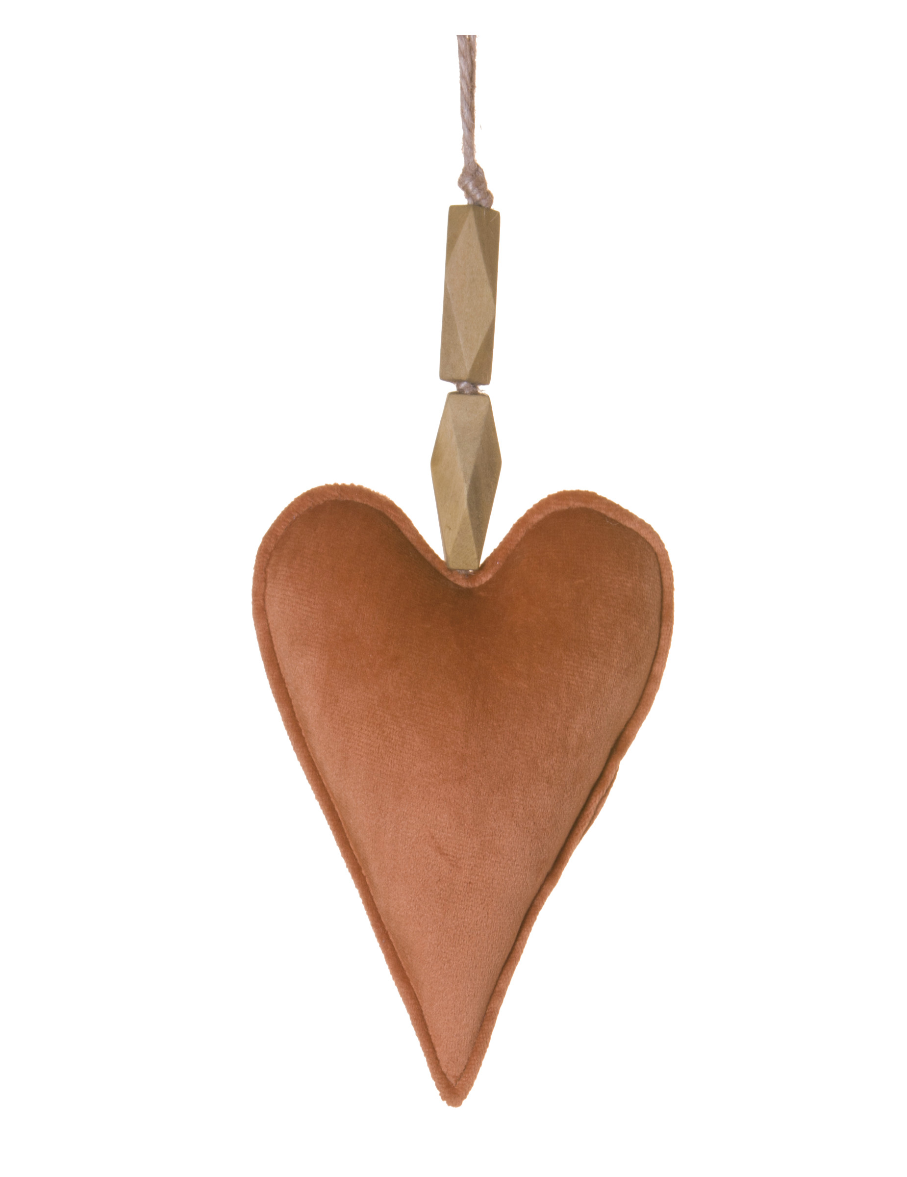 Festlicher Herz-Aufhänger Weihnachts-Deko terrakotta-braun 22 cm