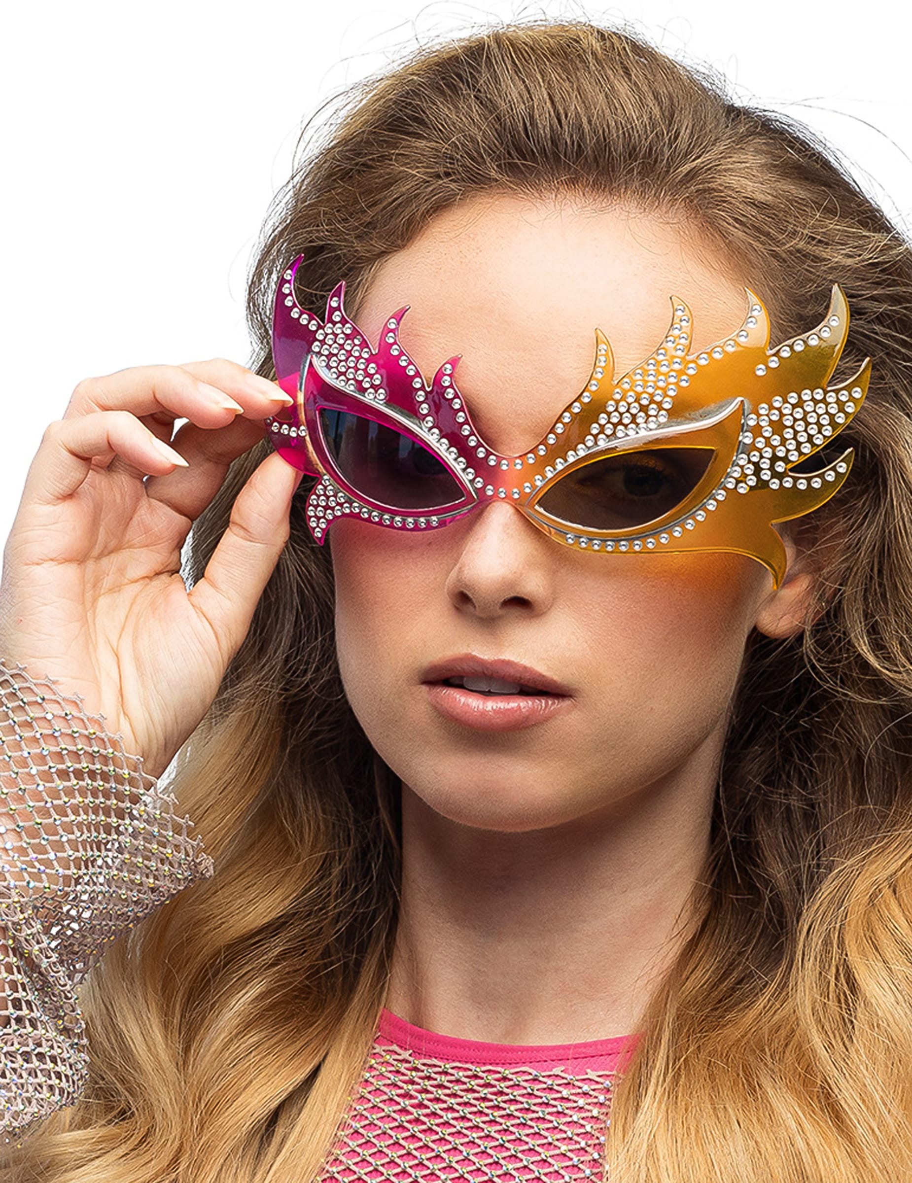 Feuer Sonnenbrille Strass für Erwachsene
