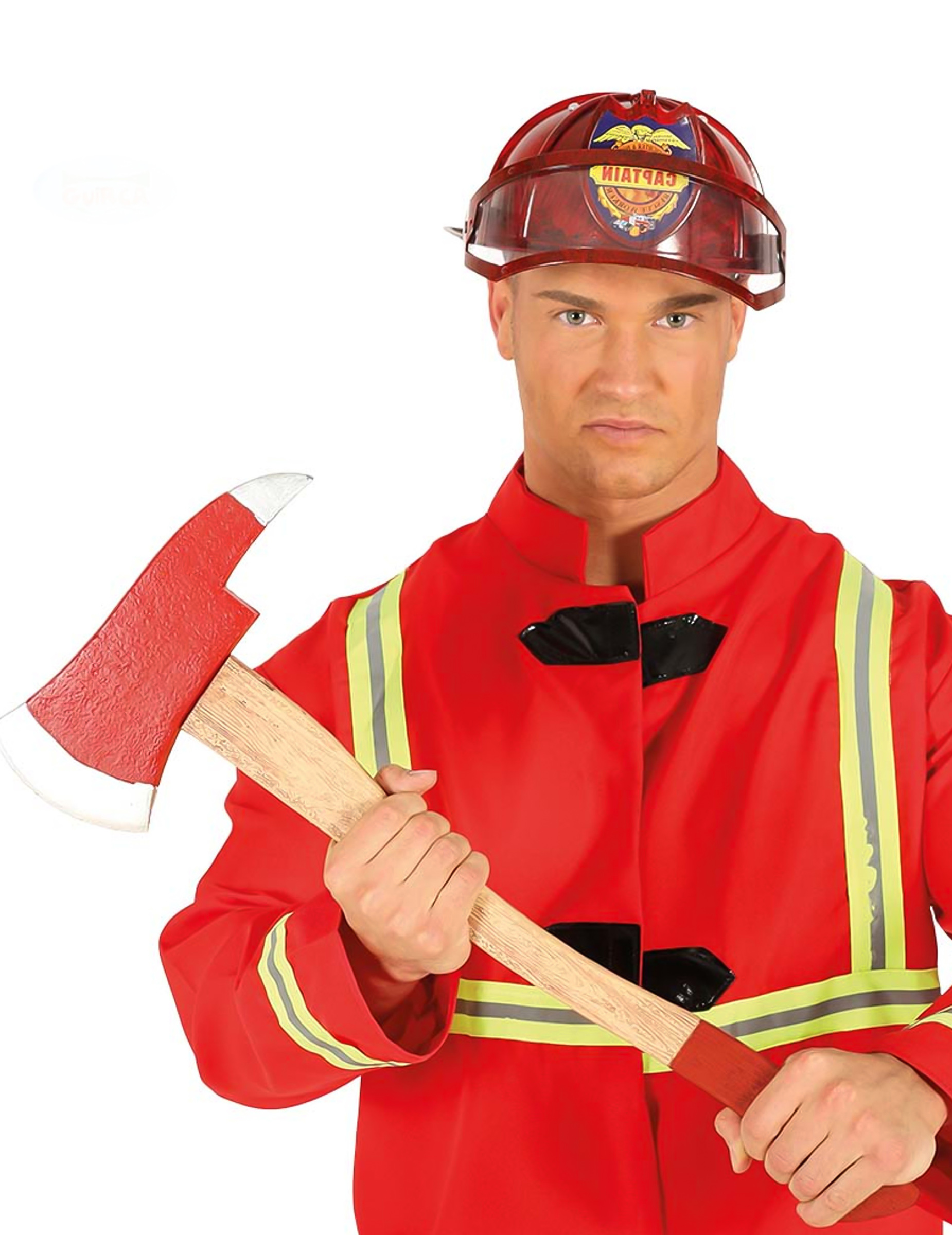Feuerwehraxt für Erwachsene Kostümzubehör rot-braun