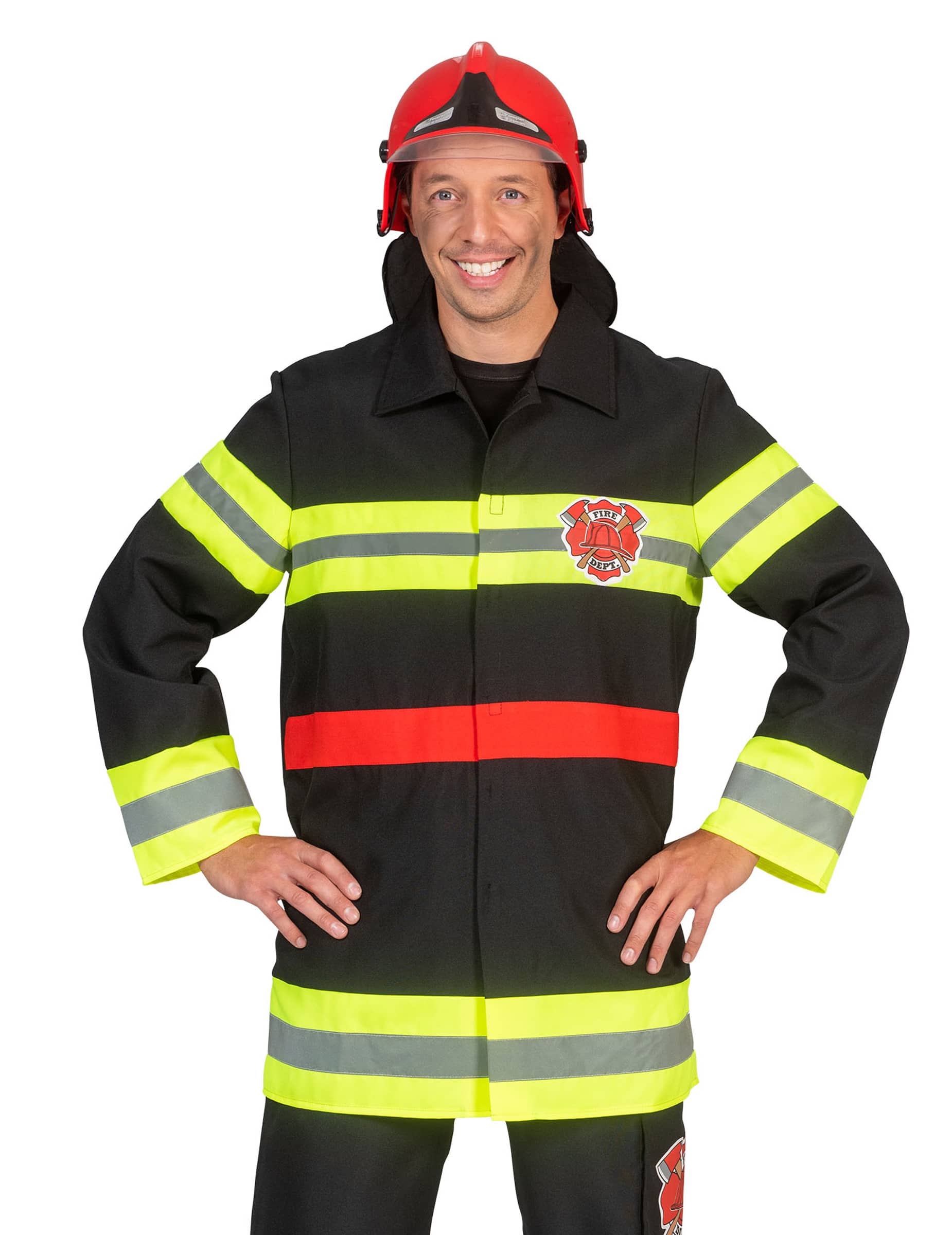 Feuerwehrjacke für Erwachsene schwarz