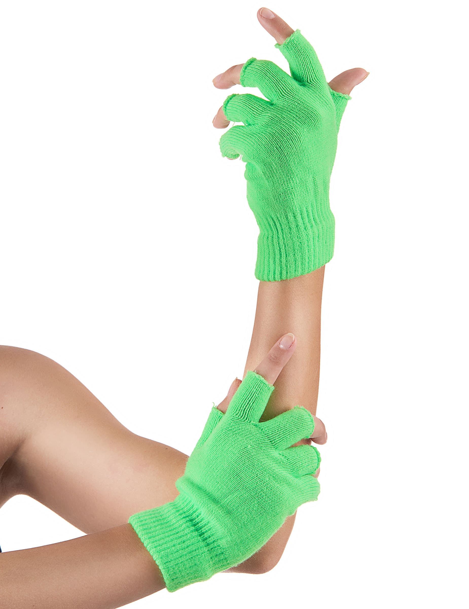 Fingerlose Armstulpen Handschuhe grün