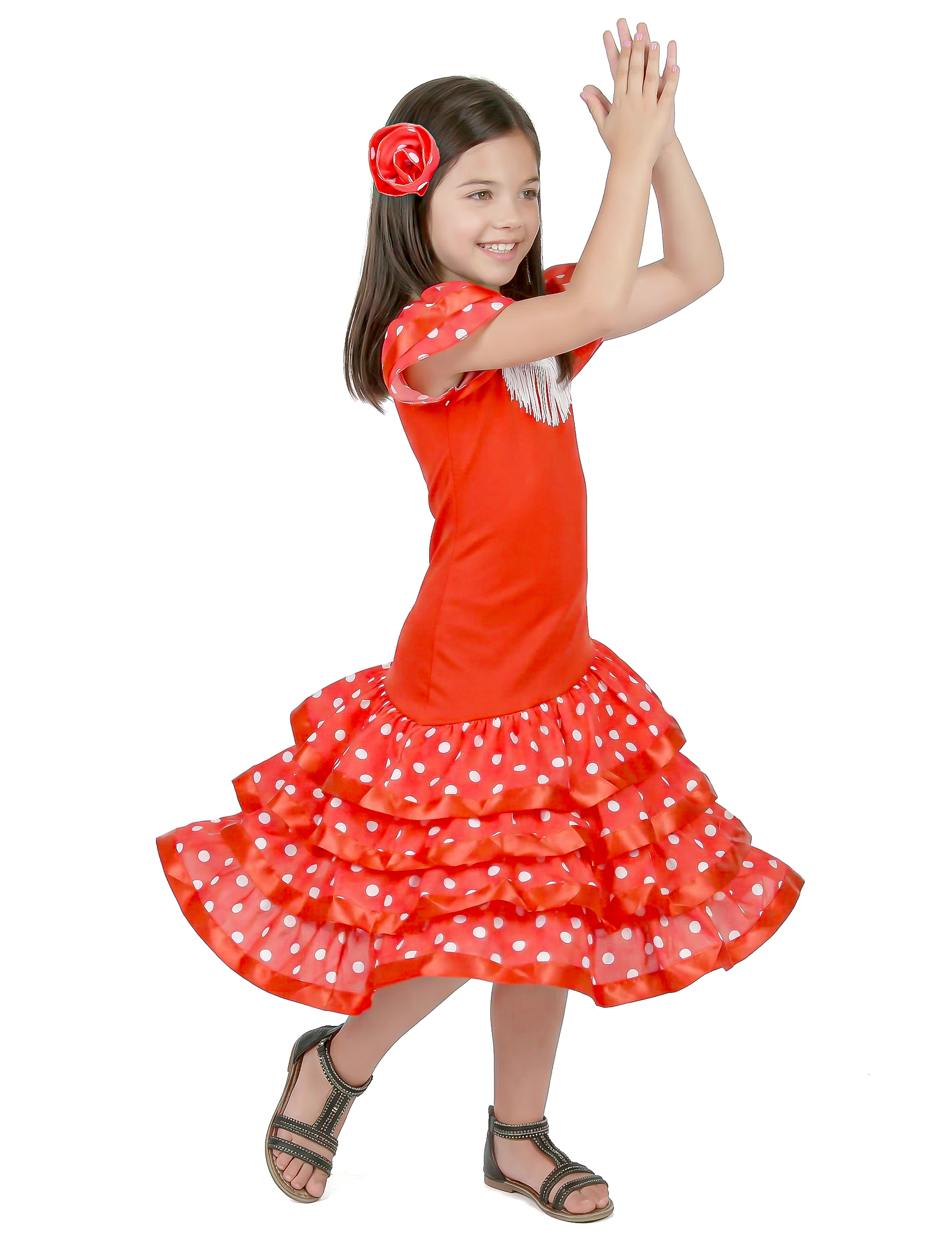 Flamenco-Tänzerin Spanierin Länderkostüm für Kinder rot-weiss