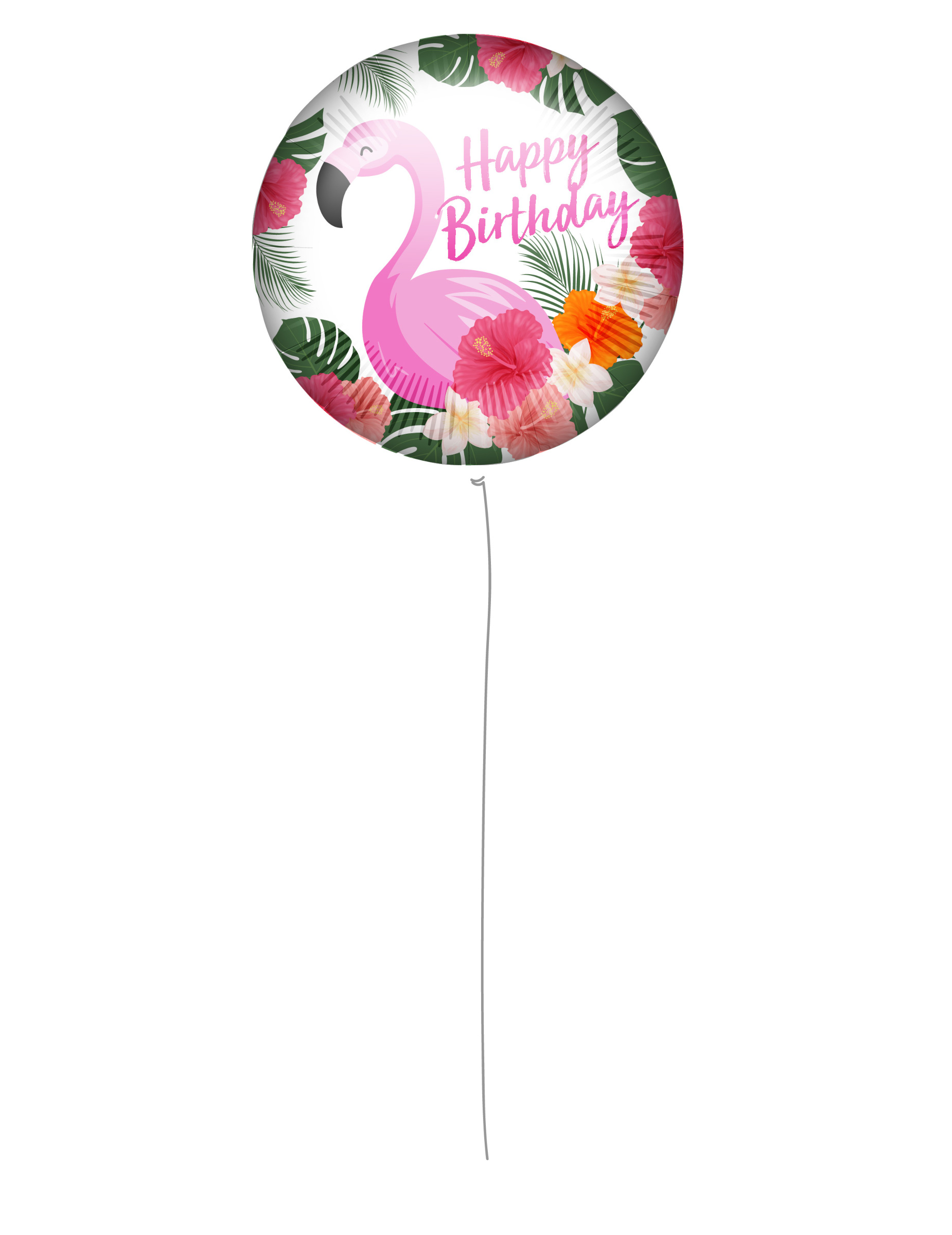 Flamingo-Aluminiumballon "Happy Birthday" - 46cm