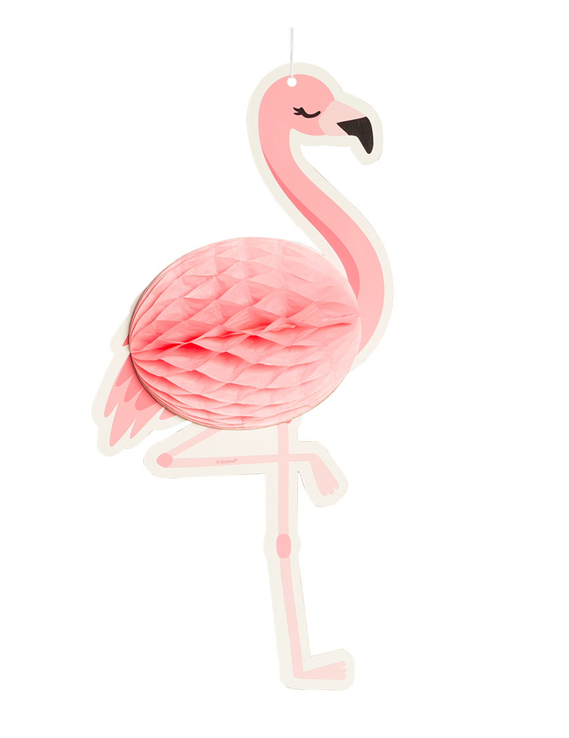 Flamingo Waben-Hänge-Deko 27 x 14 cm Papier-Dekoration