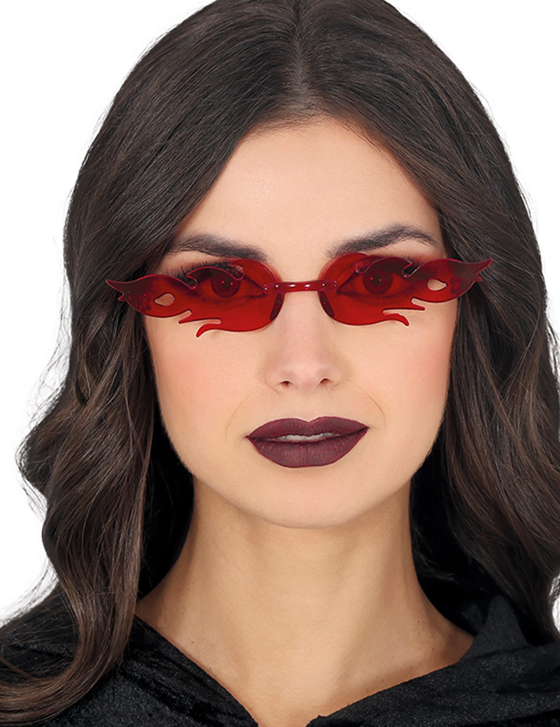 Flammenbrille rot für Erwachsene Accessoire
