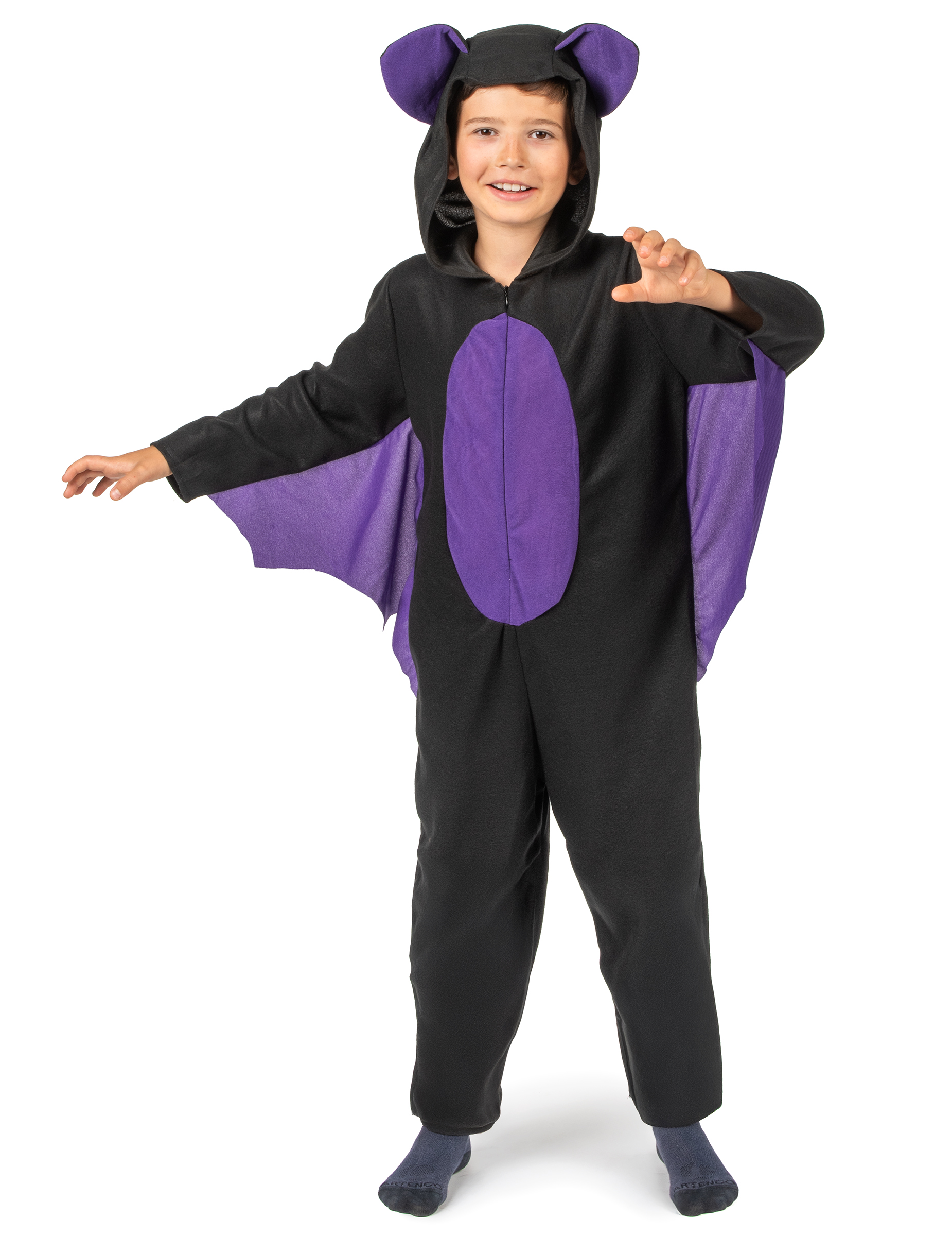 Fledermaus-Jungenkostüm Halloween-Kostüm schwarz-violett