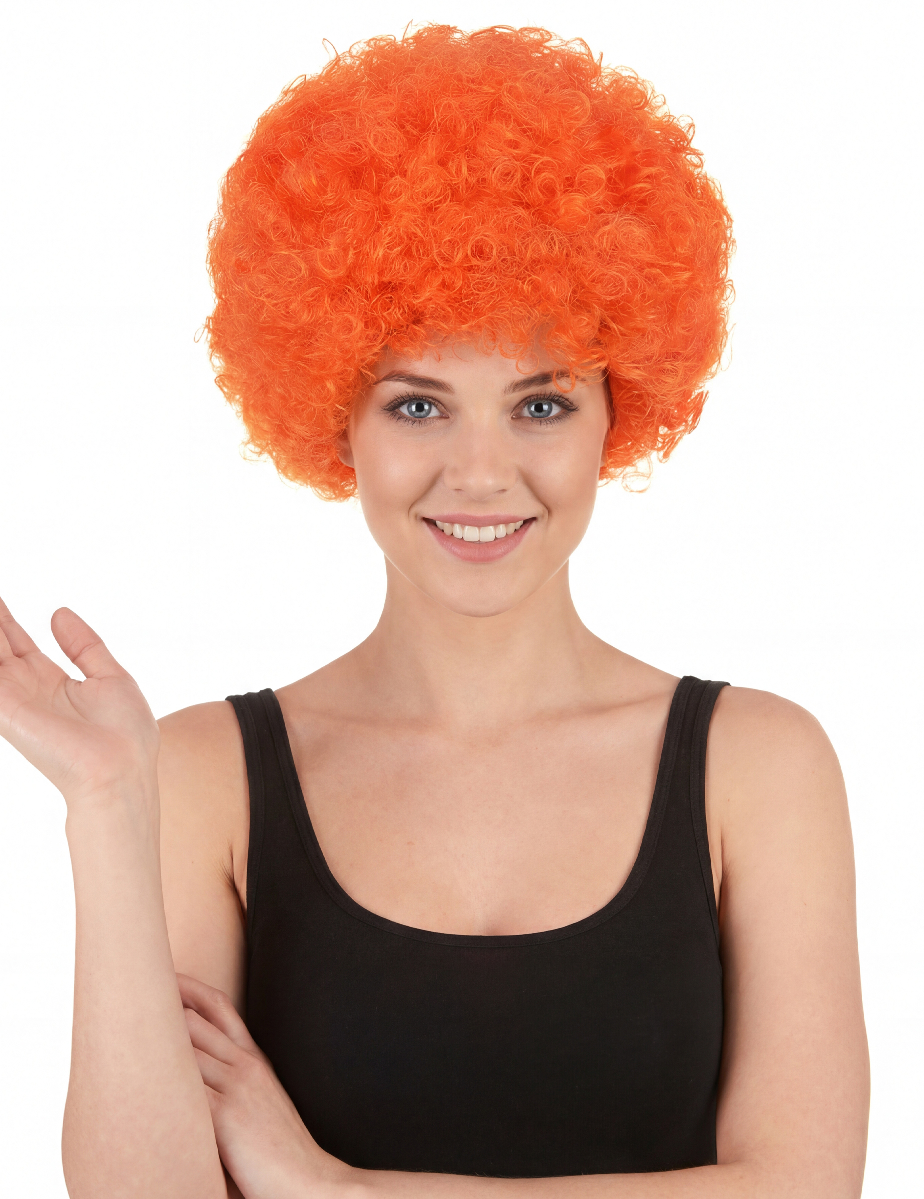 Flippige Clown Afroperücke orange