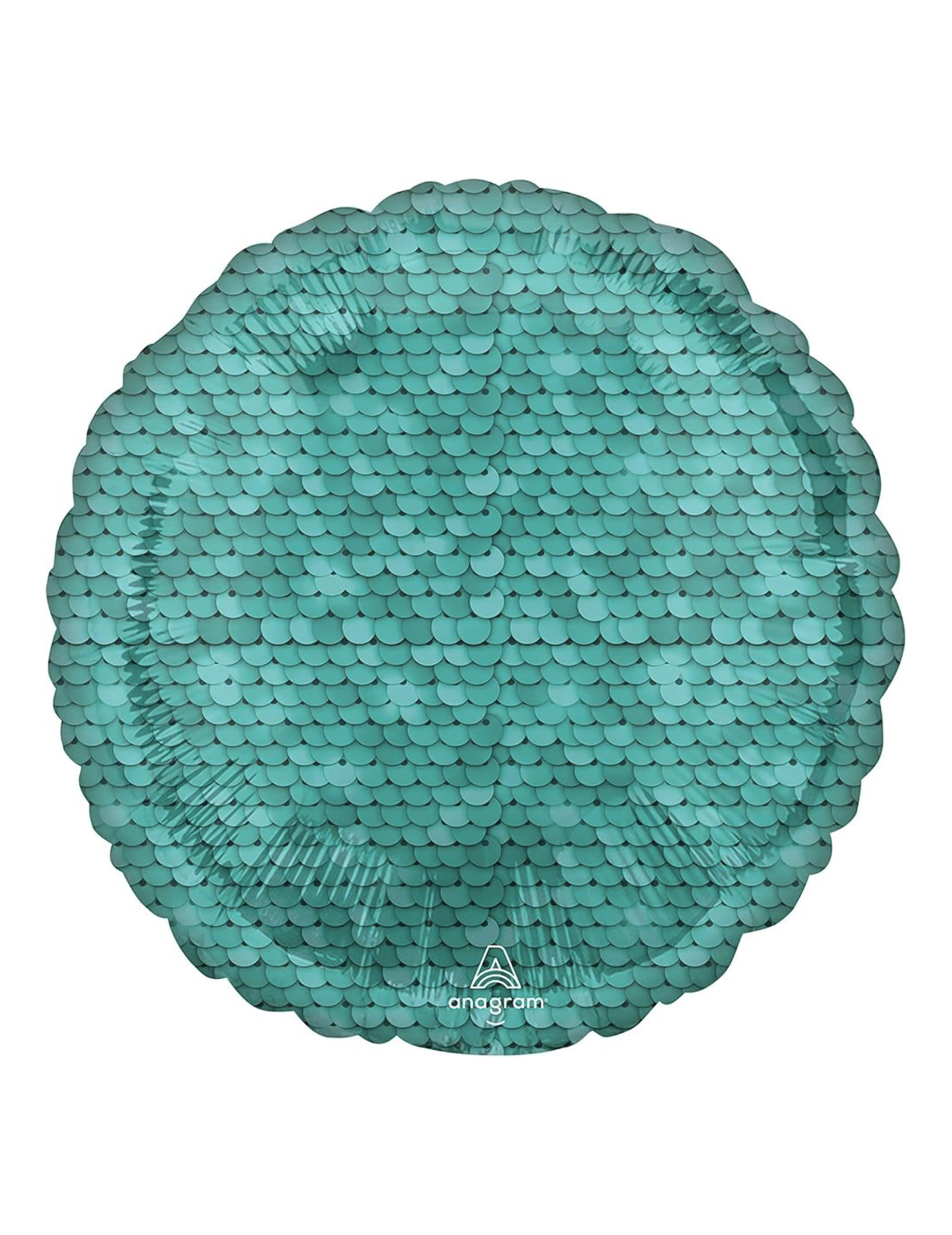 Folienballon Fischschuppen-Muster blau 43 cm Meerjungfrau-Party