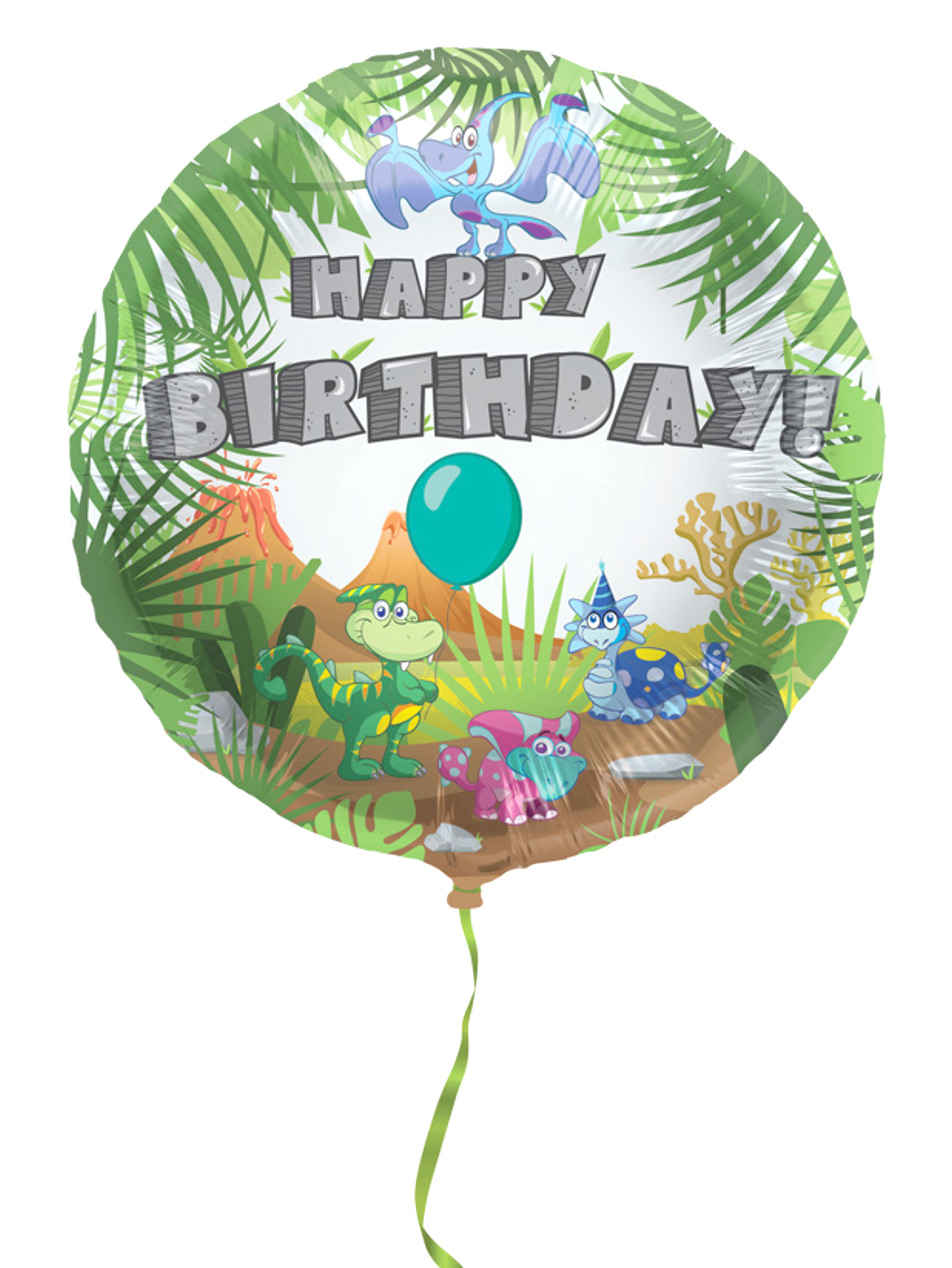 Folienballon Happy Birthday Dinosaurier 45 cm
