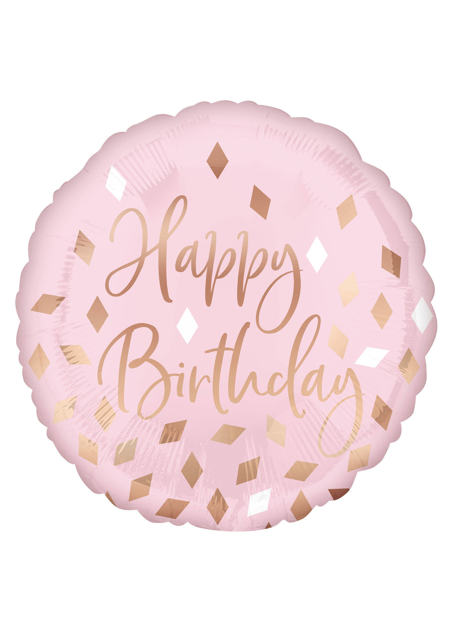 Folienballon Happy Birthday Pink Roségold Konfetti 43 cm Helium