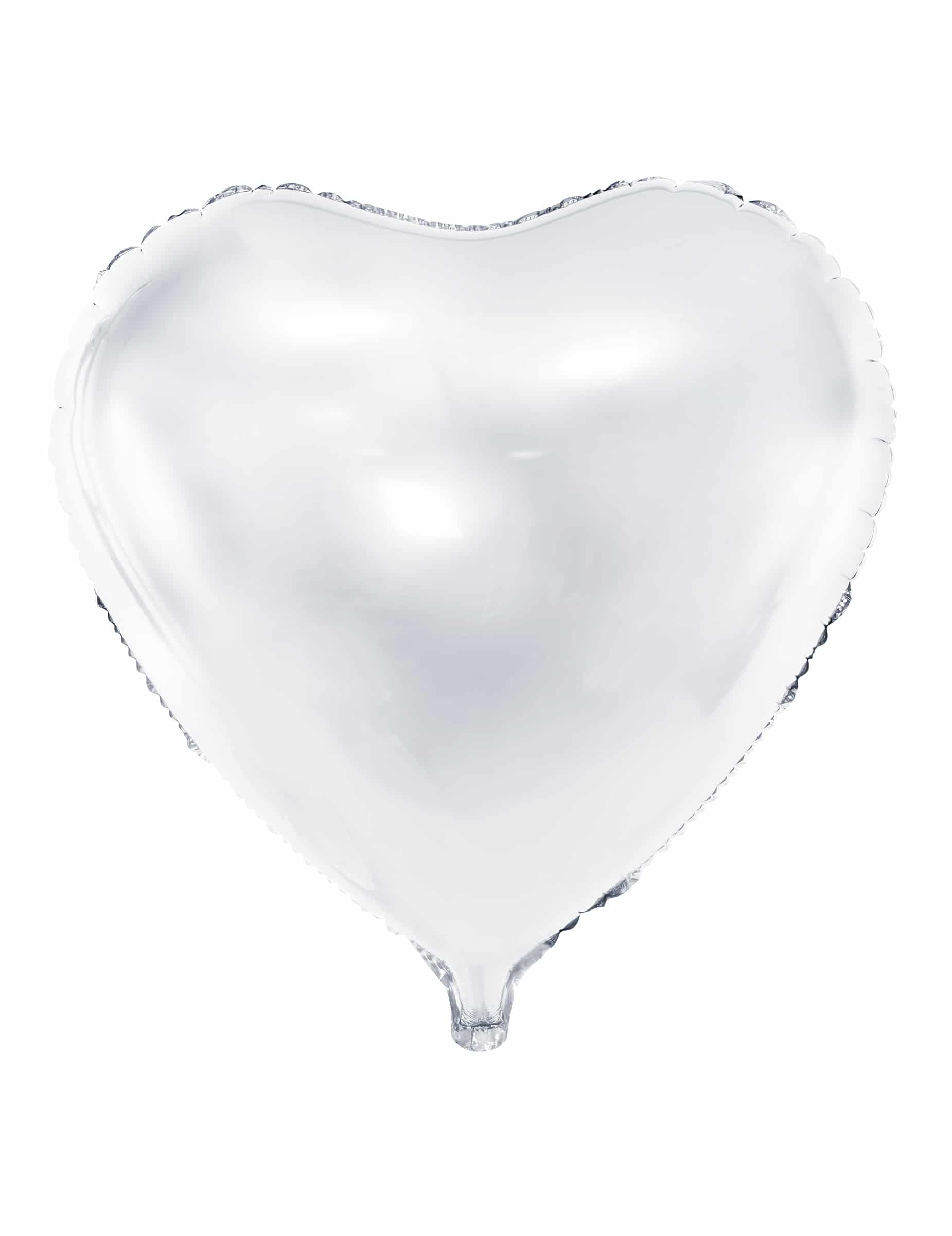 Folienballon Herz Weiß Aluminium 45 cm