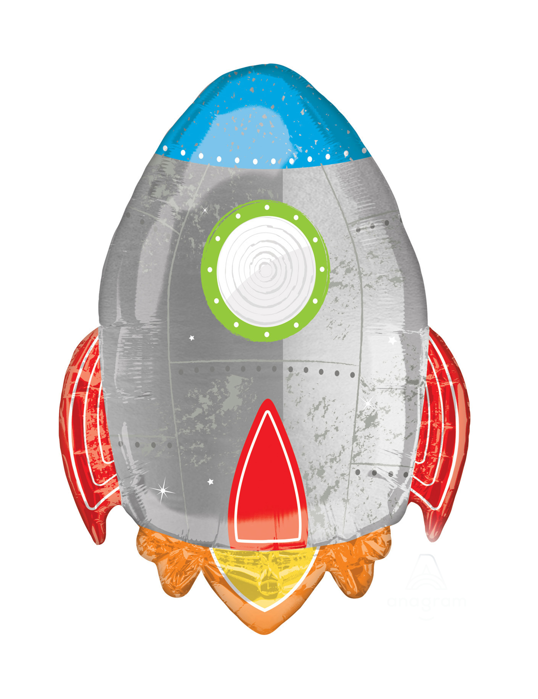 Folienballon Rakete Aluminium 53 x 73 cm