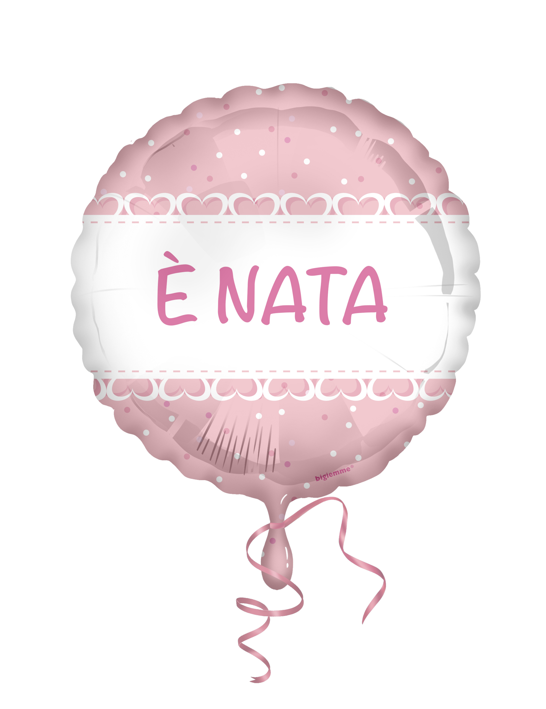 Folienballon Sie ist da Herzen Rosa 45 cm