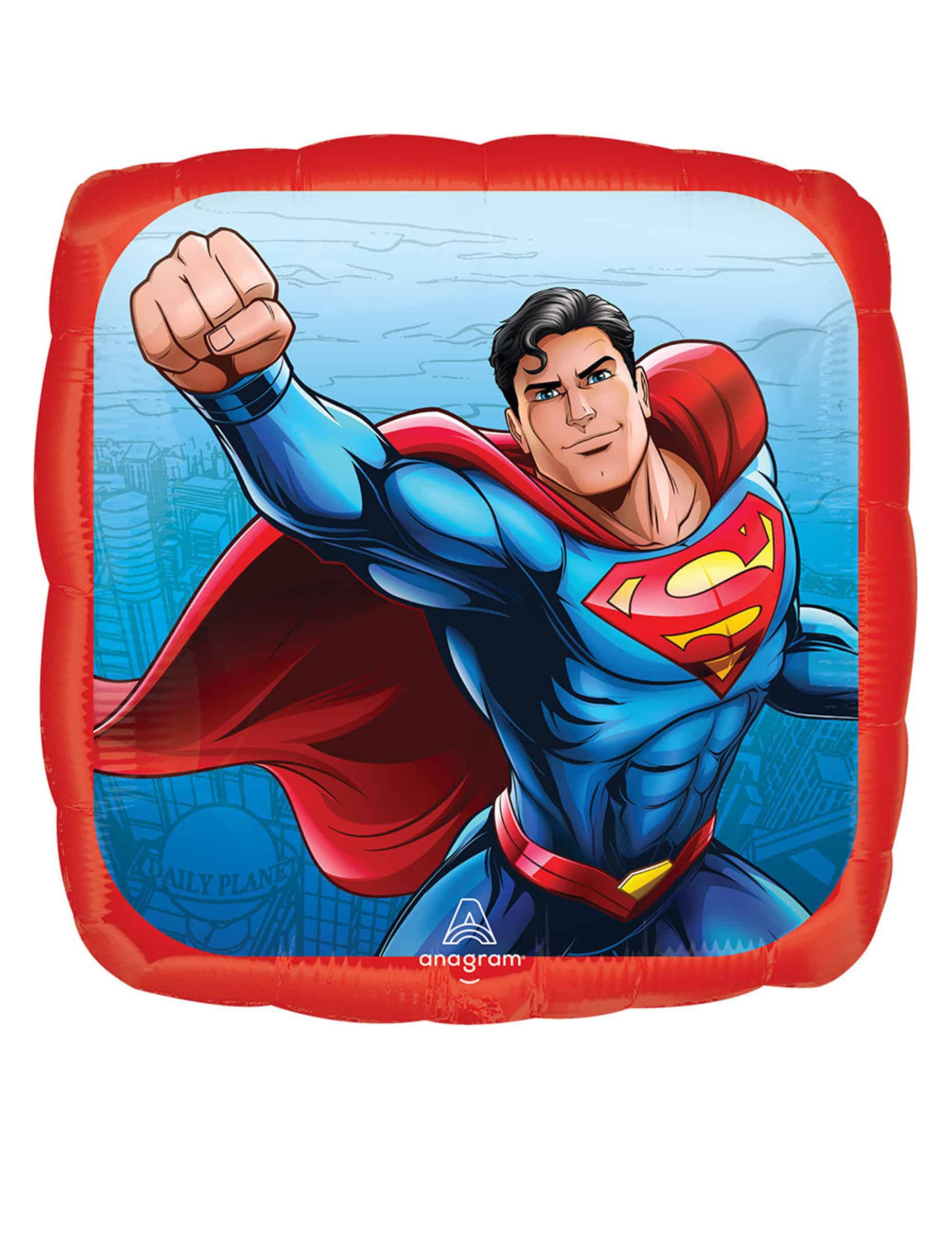 Folienballon Superman quadratisch 43 cm