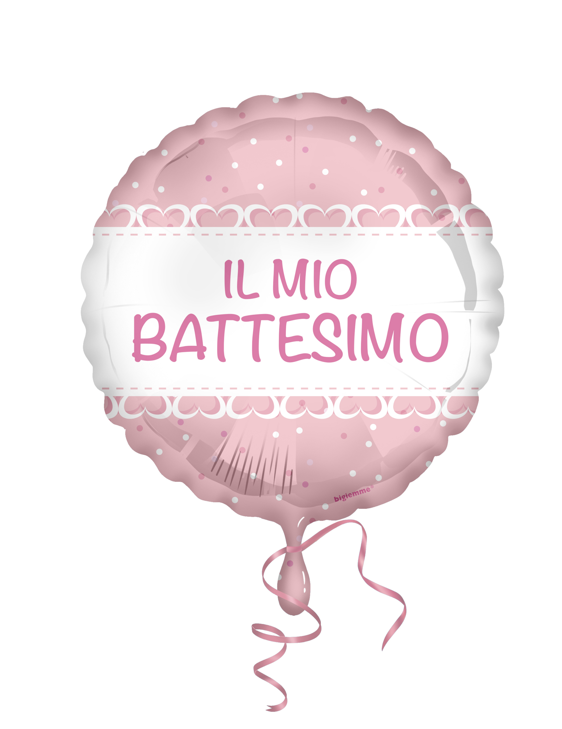 Folienballon Taufe Herzen Rosa 45cm
