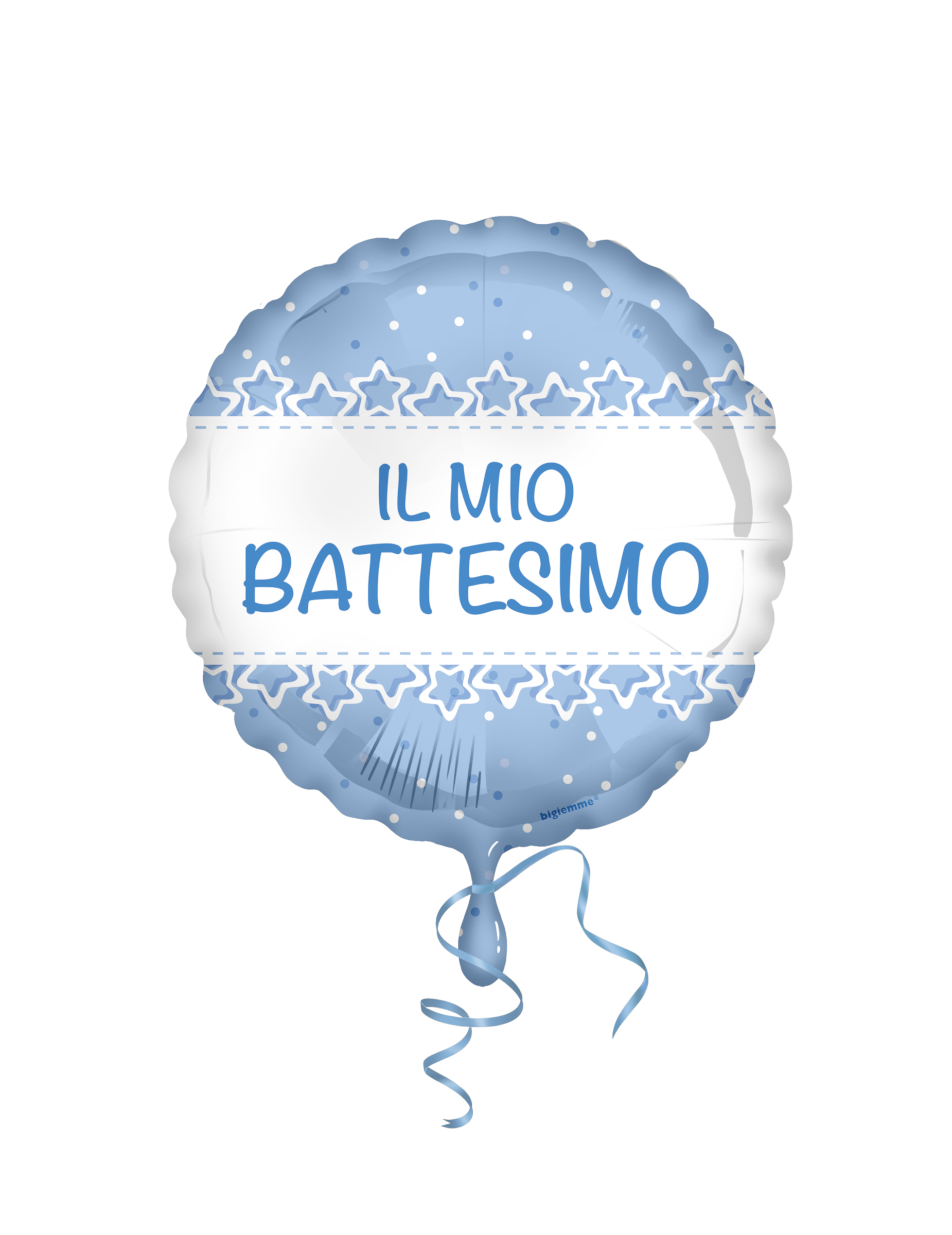 Folienballon Taufe Sterne Hellblau 45cm