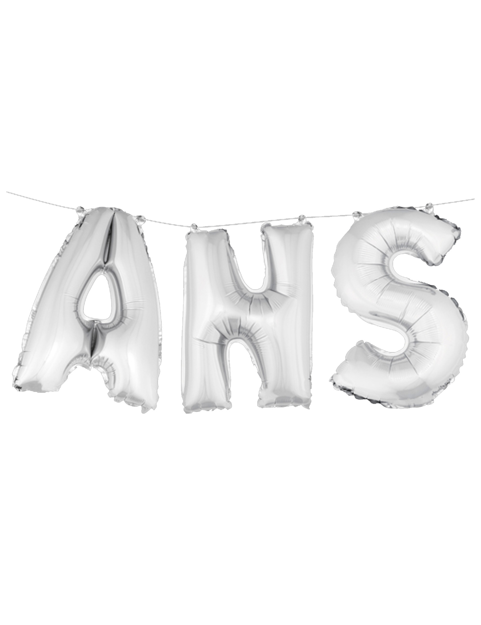 Folienballons Buchstaben ans Silber 36 cm für Party-Deko