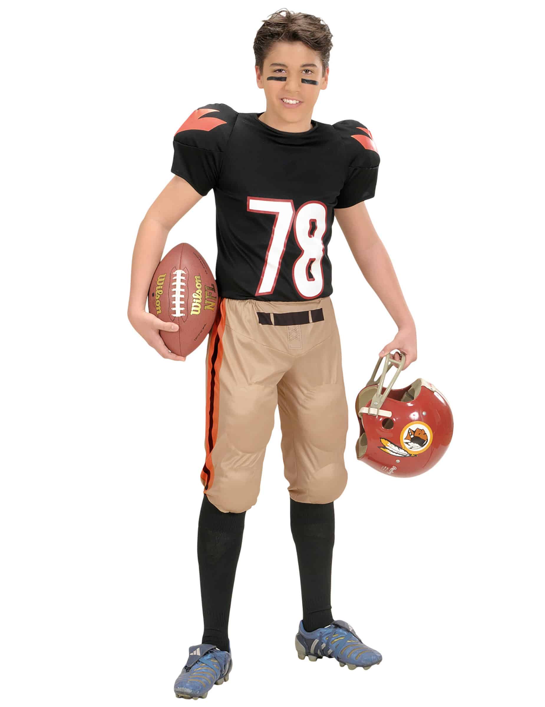 Football Spieler Kinderkostüm beige-schwarz