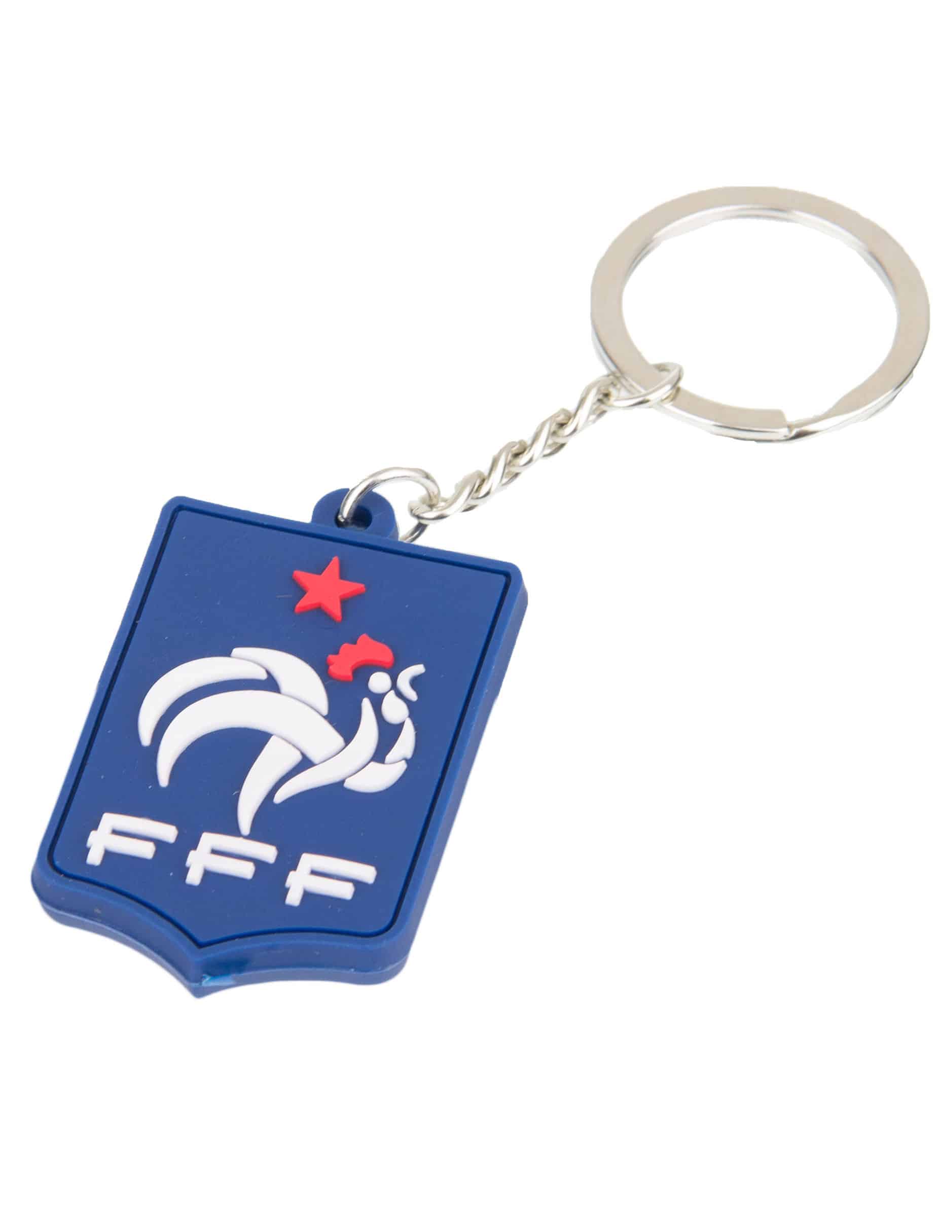 Frankreich Fan FFF Schlüsselanhänger Lizenzartikel Fußball blau-weiß-rot 3 x 4 cm