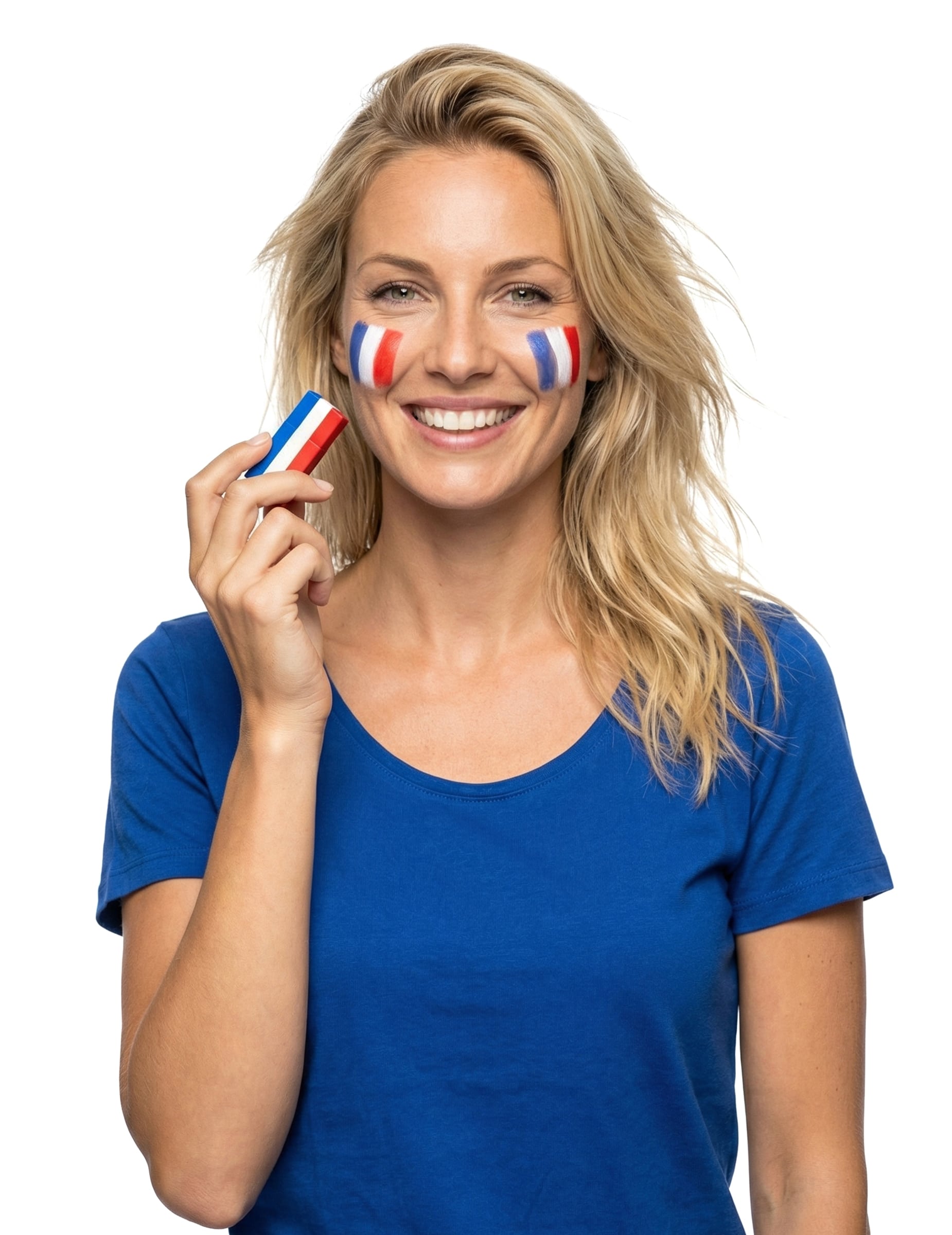 Frankreich Fan-Schminkstift Frankreich-Schminke blau-weiss-rot 2