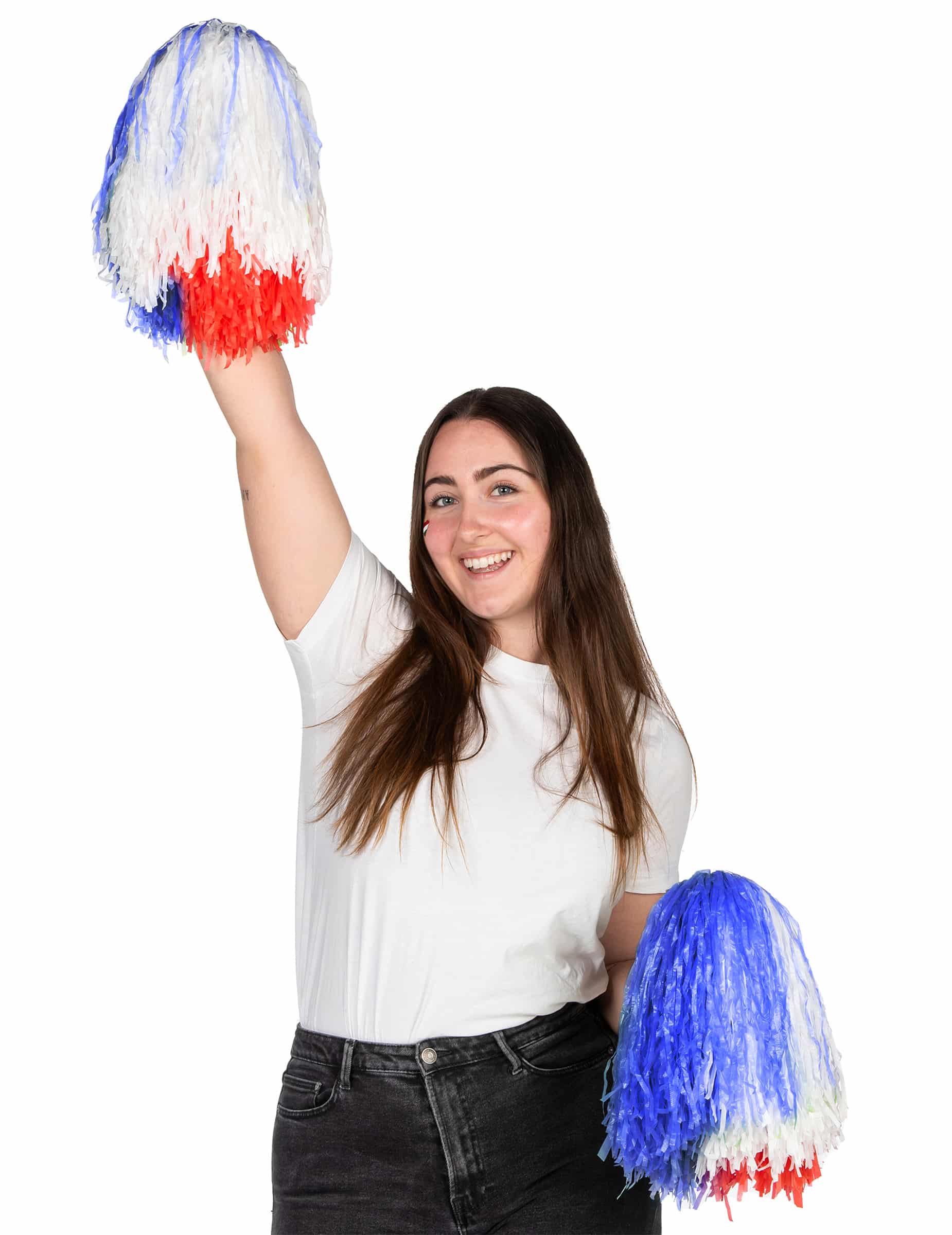 Frankreich-Pompom Länder-Fanartikel blau-weiss-rot