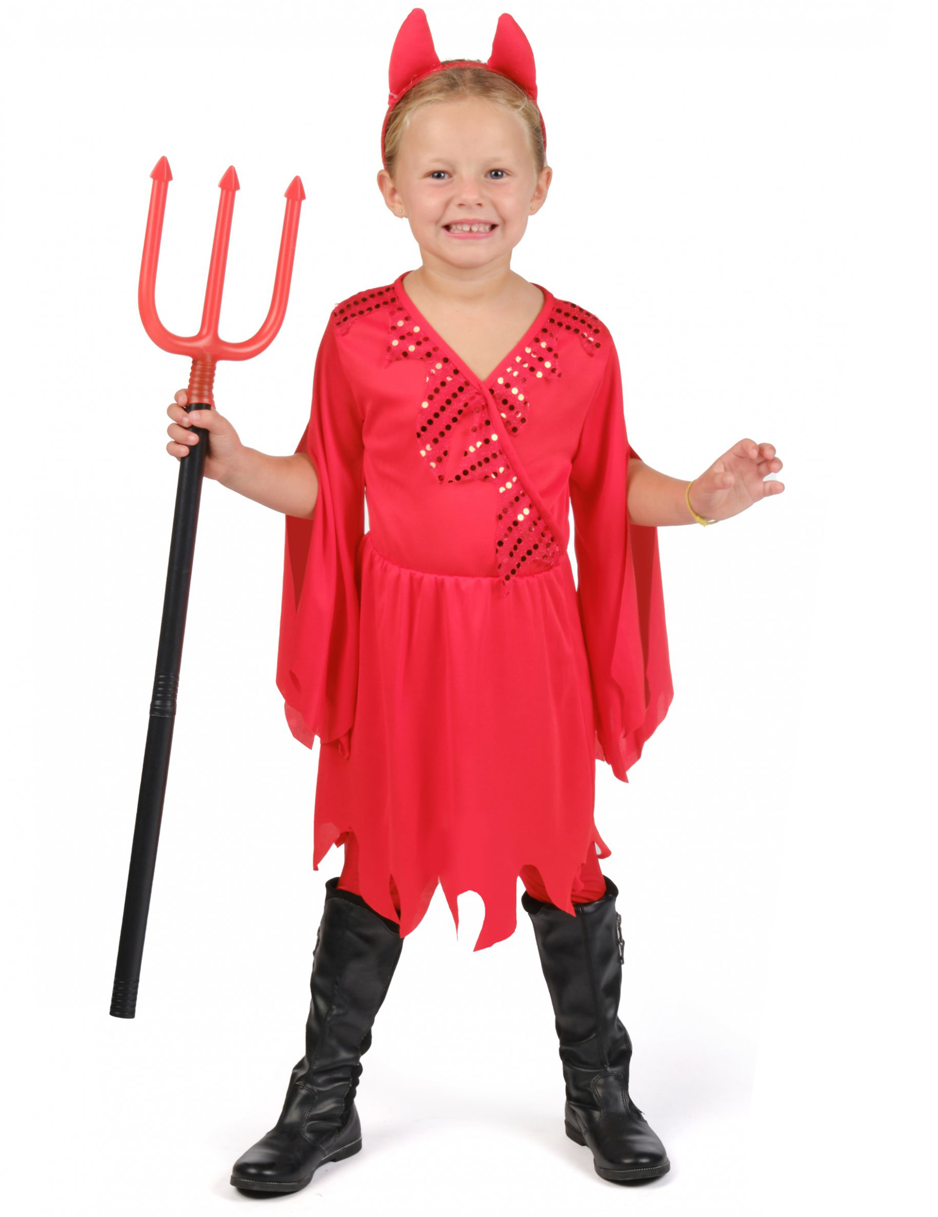 Freches Teufelchen Halloween-Kinderkostüm rot