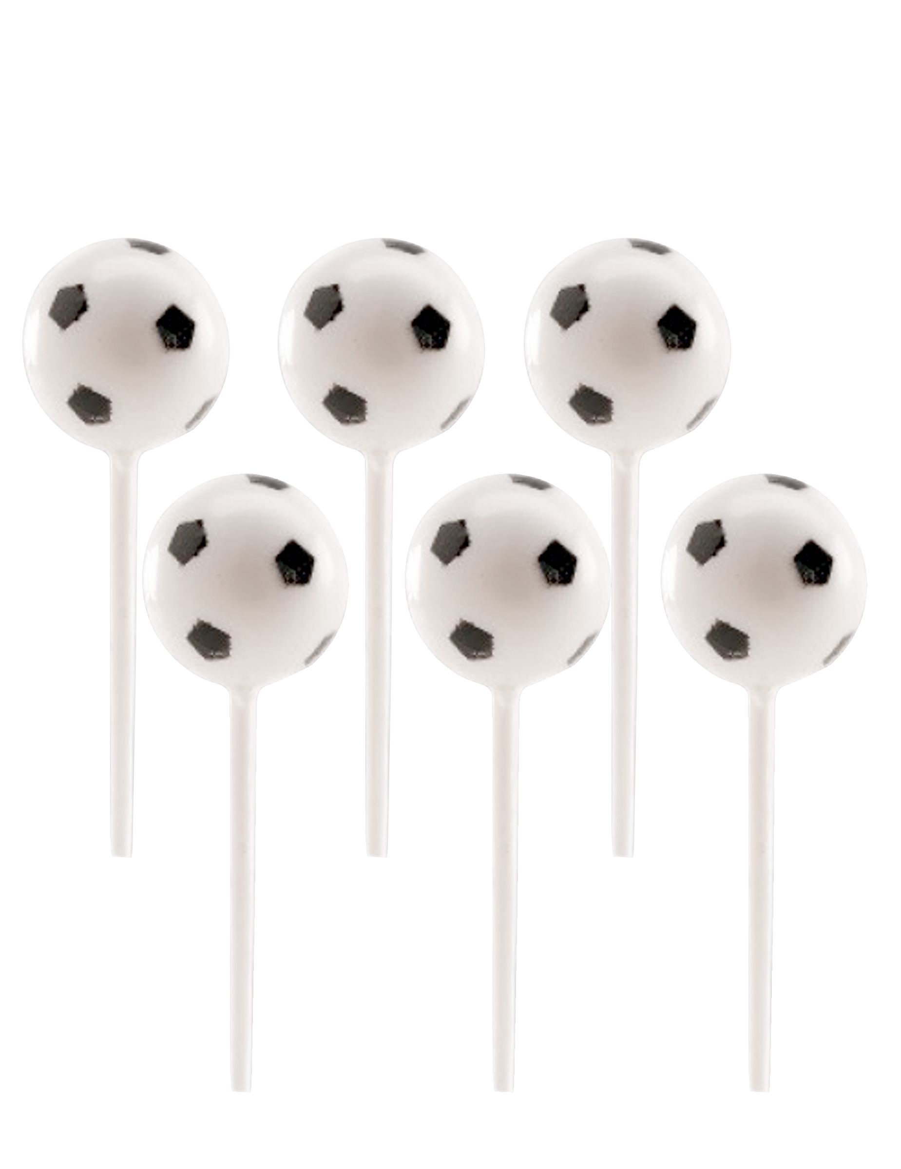 Fussball-Piekser für Fingerfood Partydeko sechs Stück schwarz-weiss 2