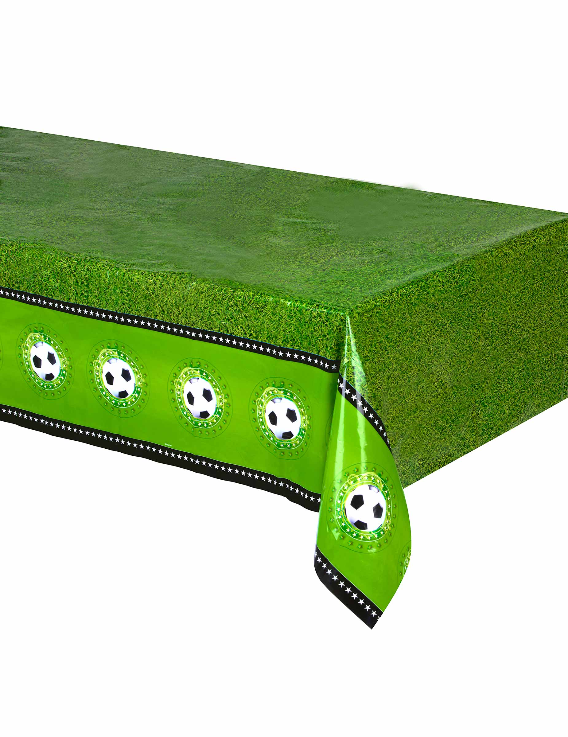Fussball Tischdecke Party-Deko schwarz-weiss-grün 130x180cm