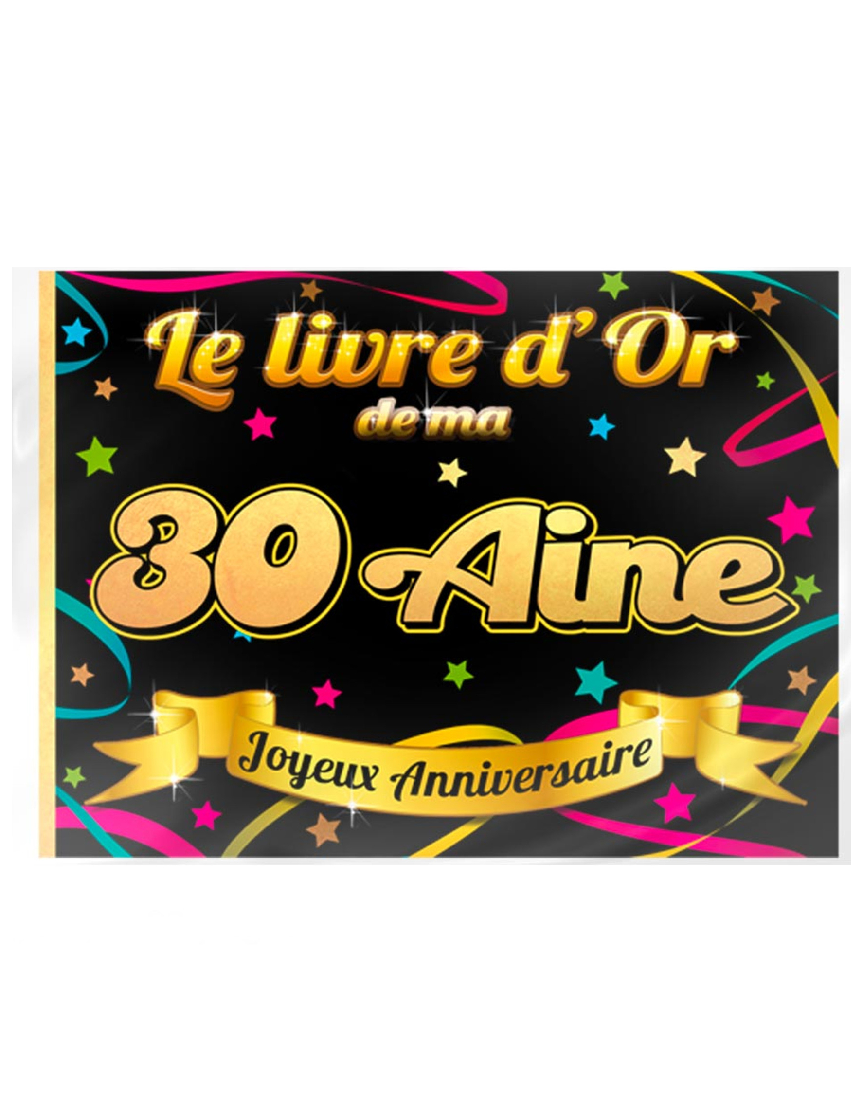 Gästebuch 30. Geburtstag Schwarz Gold Neonfarben Jubiläum