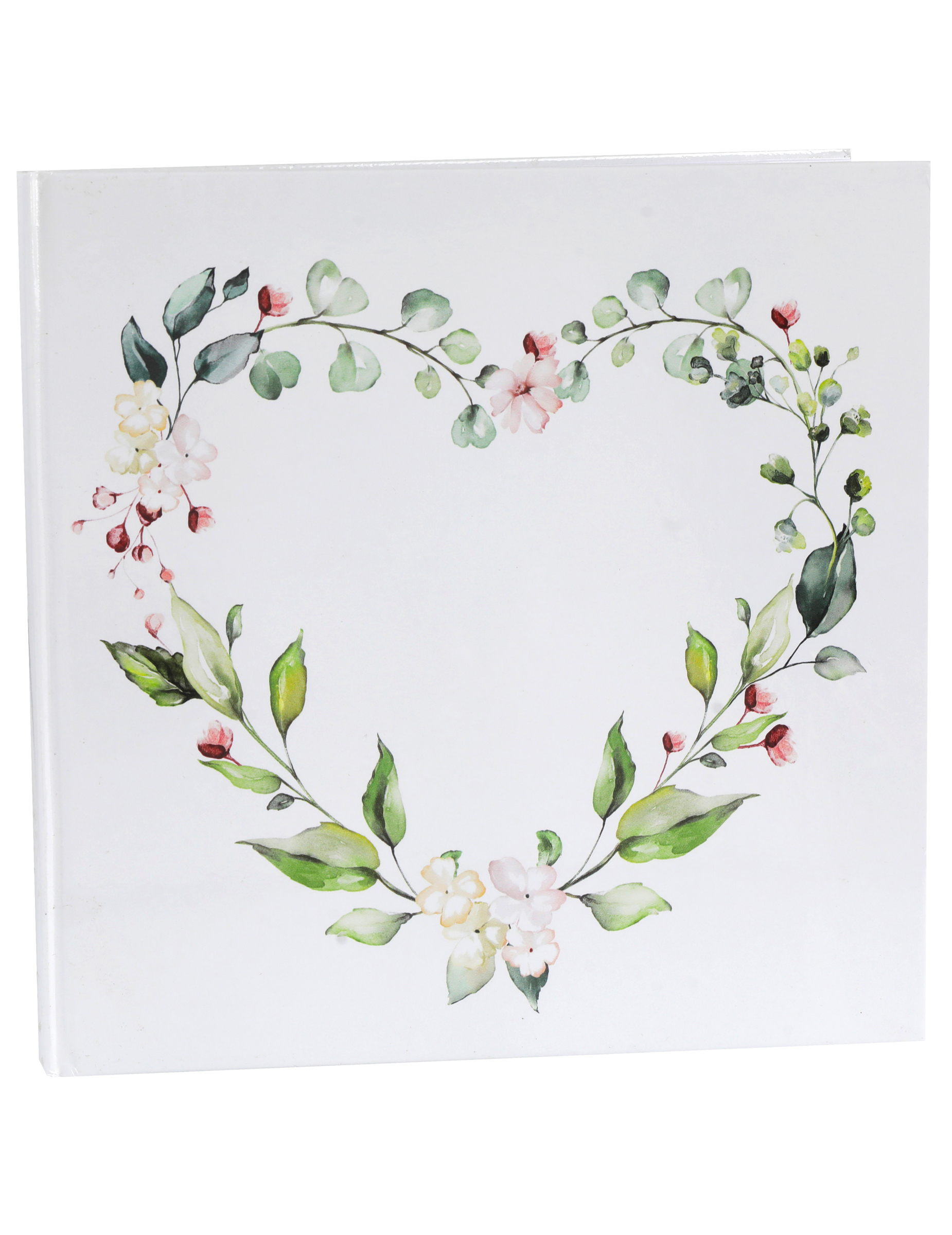 Gästebuch Hochzeit Botanik 24 x 24 cm Herz-Blumenmotiv