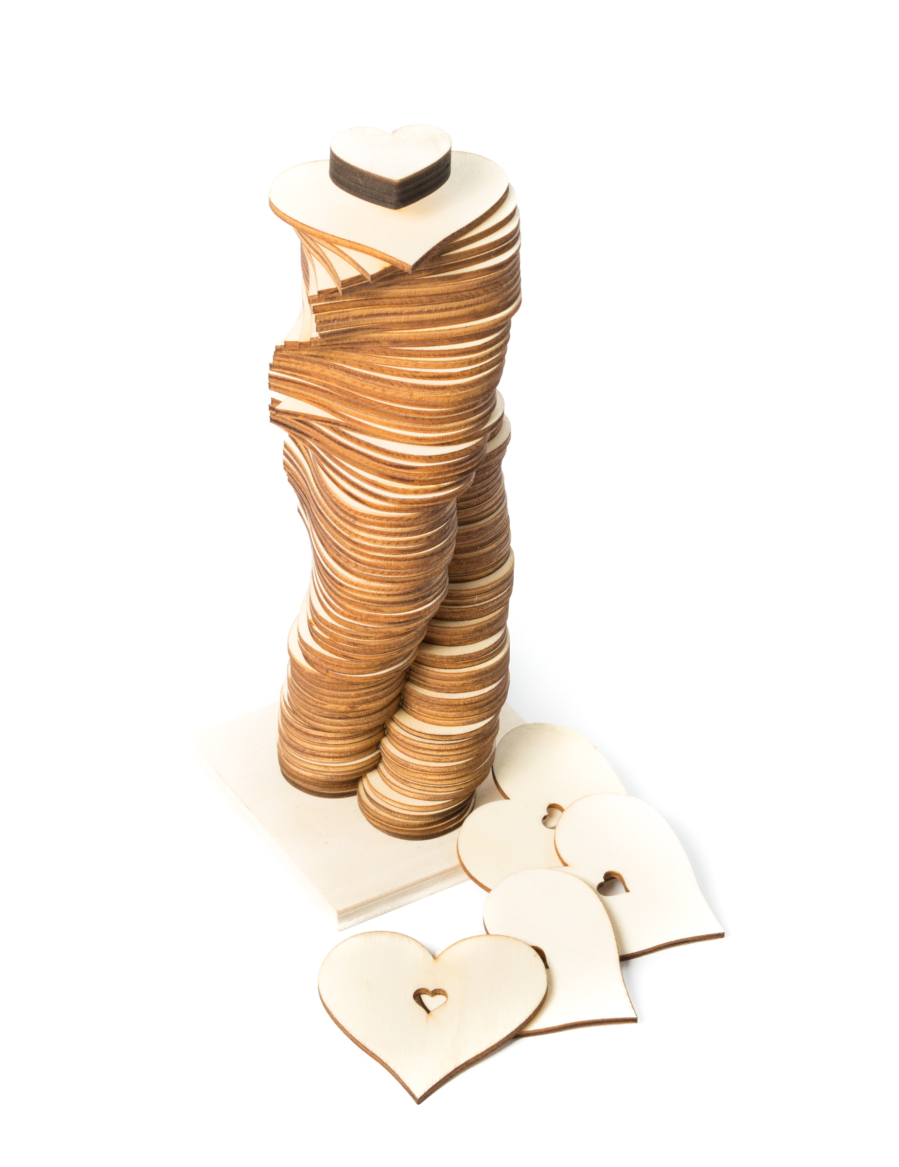 Gästebuch auf Ständer 80 Holzherzen 7 cm originell Hochzeit