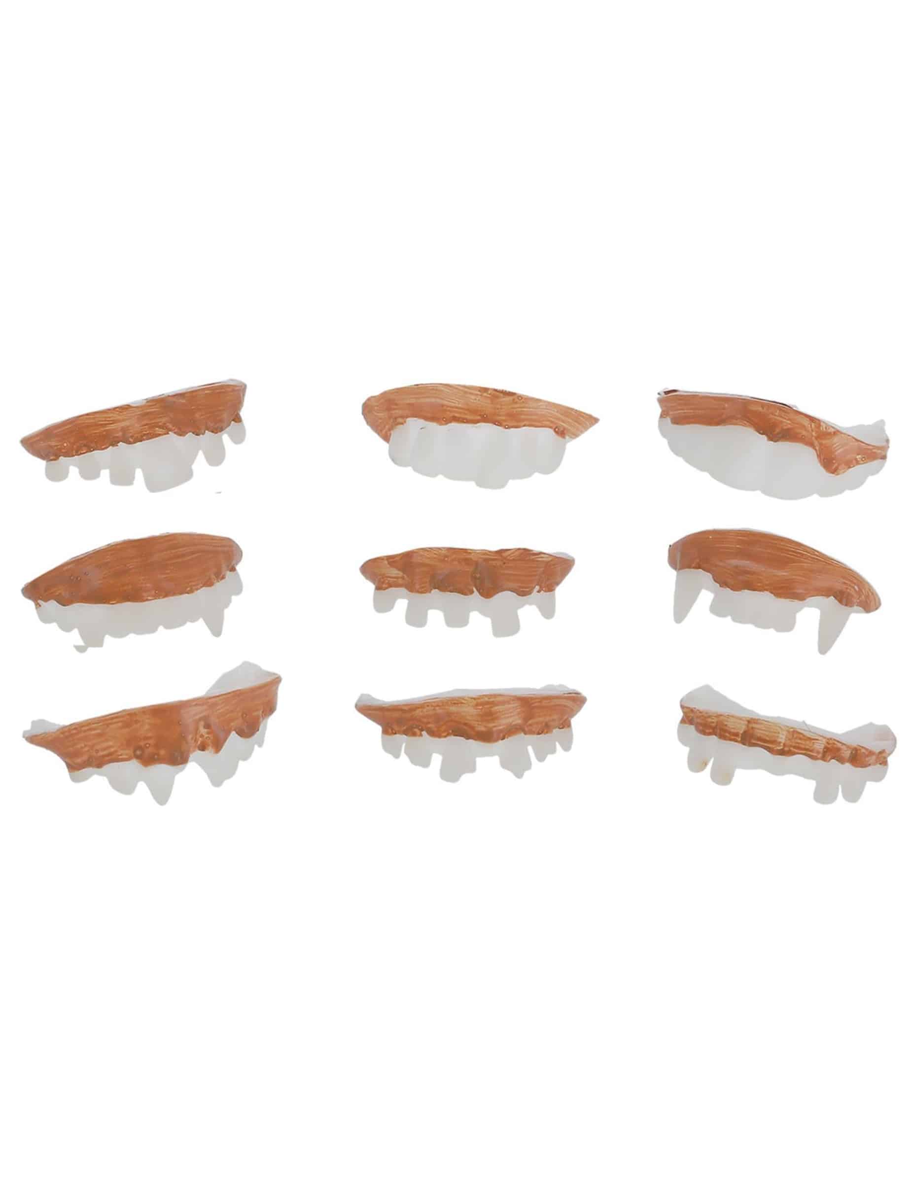 Gebiss-Set Kostümzubehör Halloween rosa-weiss