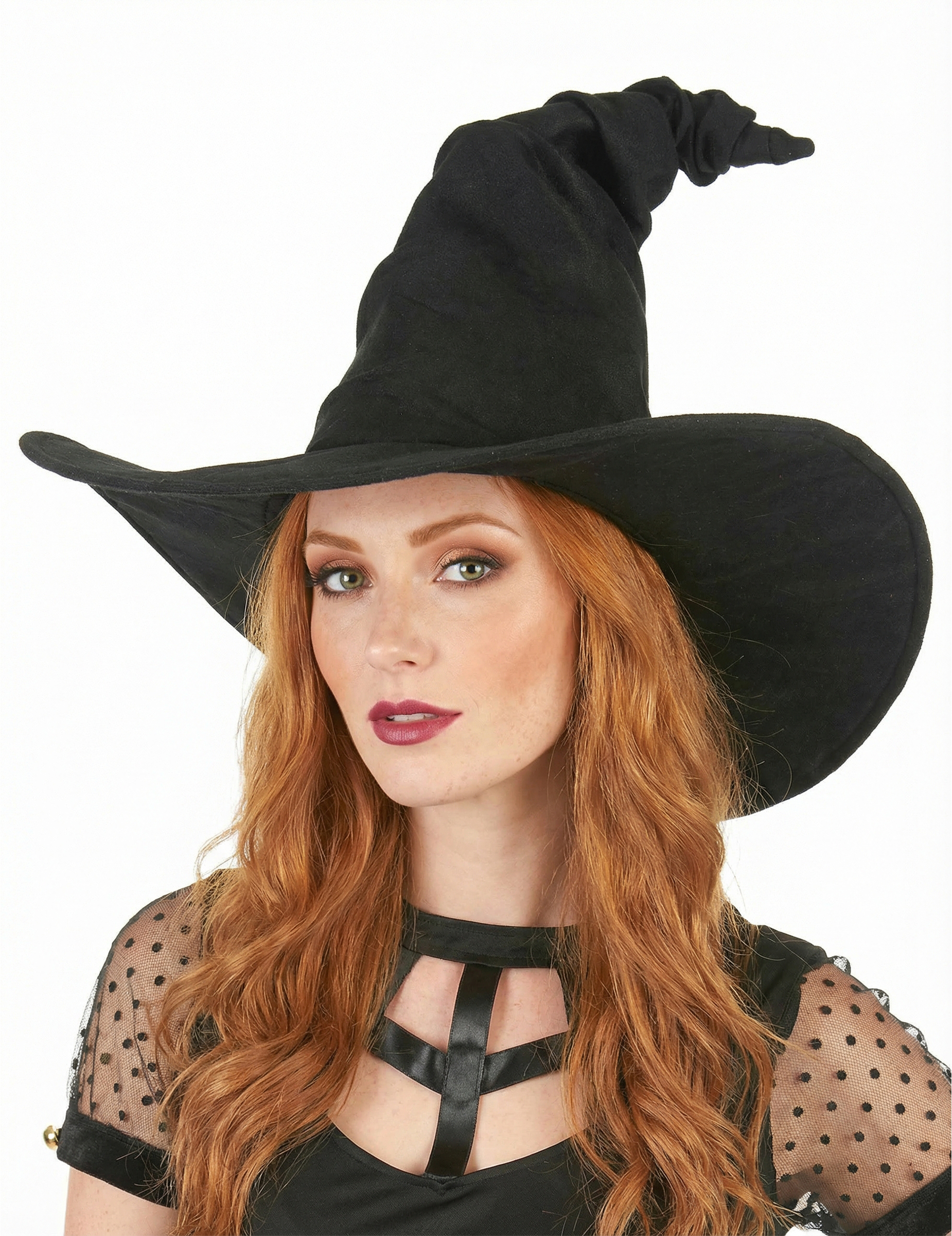 Gebogener Hexenhut Märchenhexen-Hut schwarz