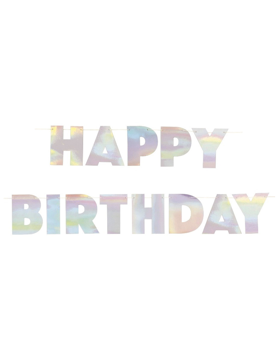Geburtstagsgirlande 'Happy Birthday' glänzend 2