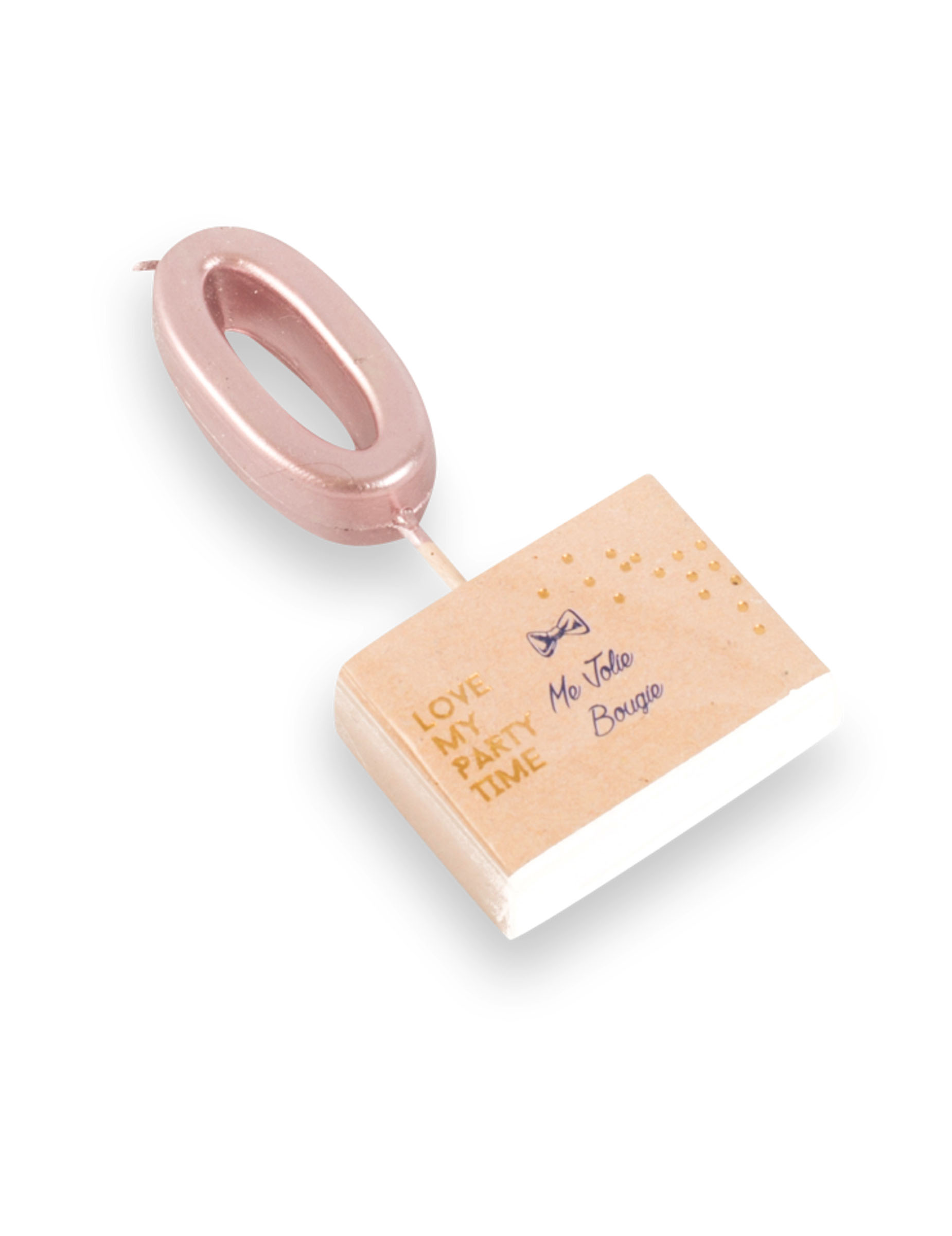 Geburtstagskerze Zahl 0 Rosegold 4