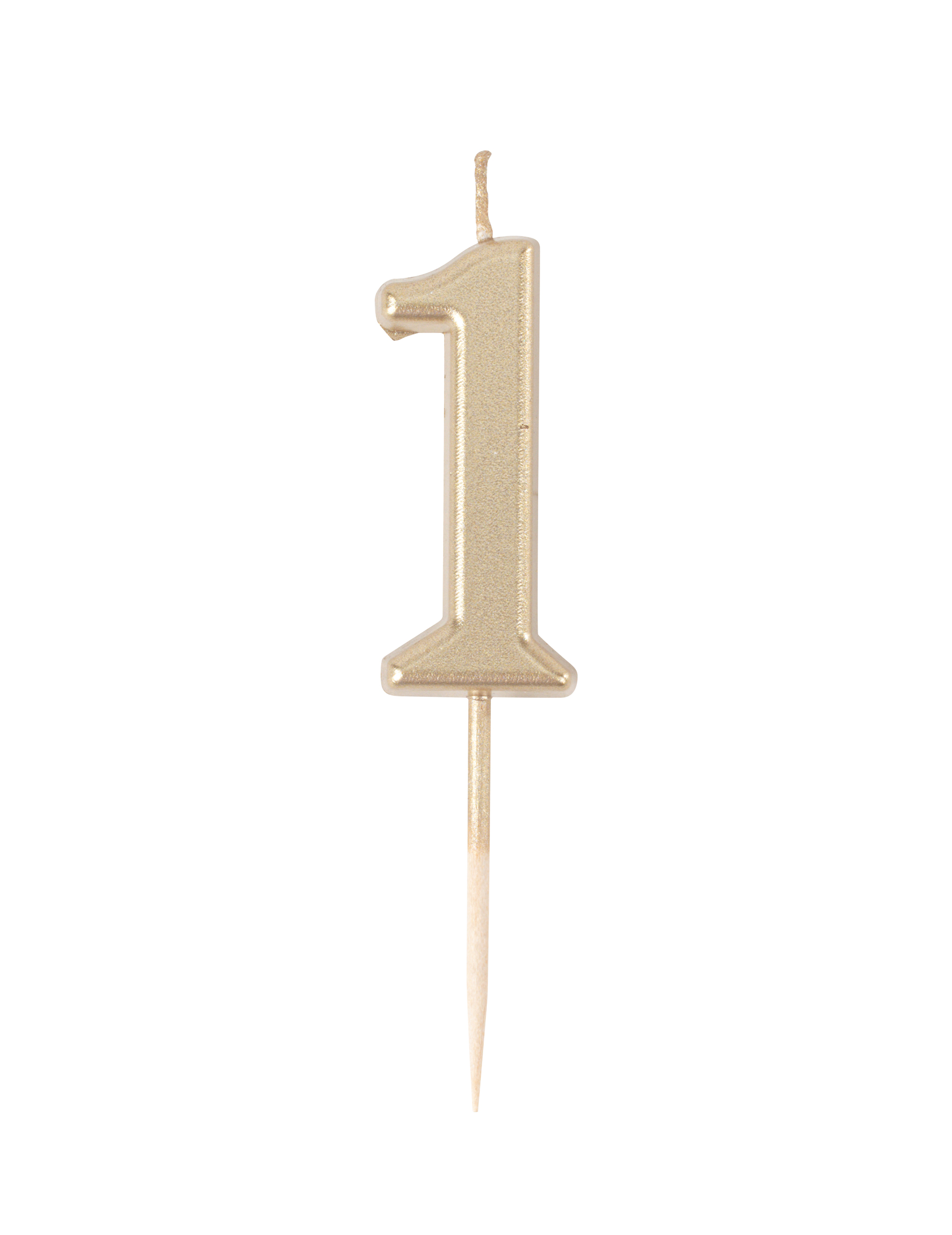 Geburtstagskerze Zahl 1 Gold-Metallic 4