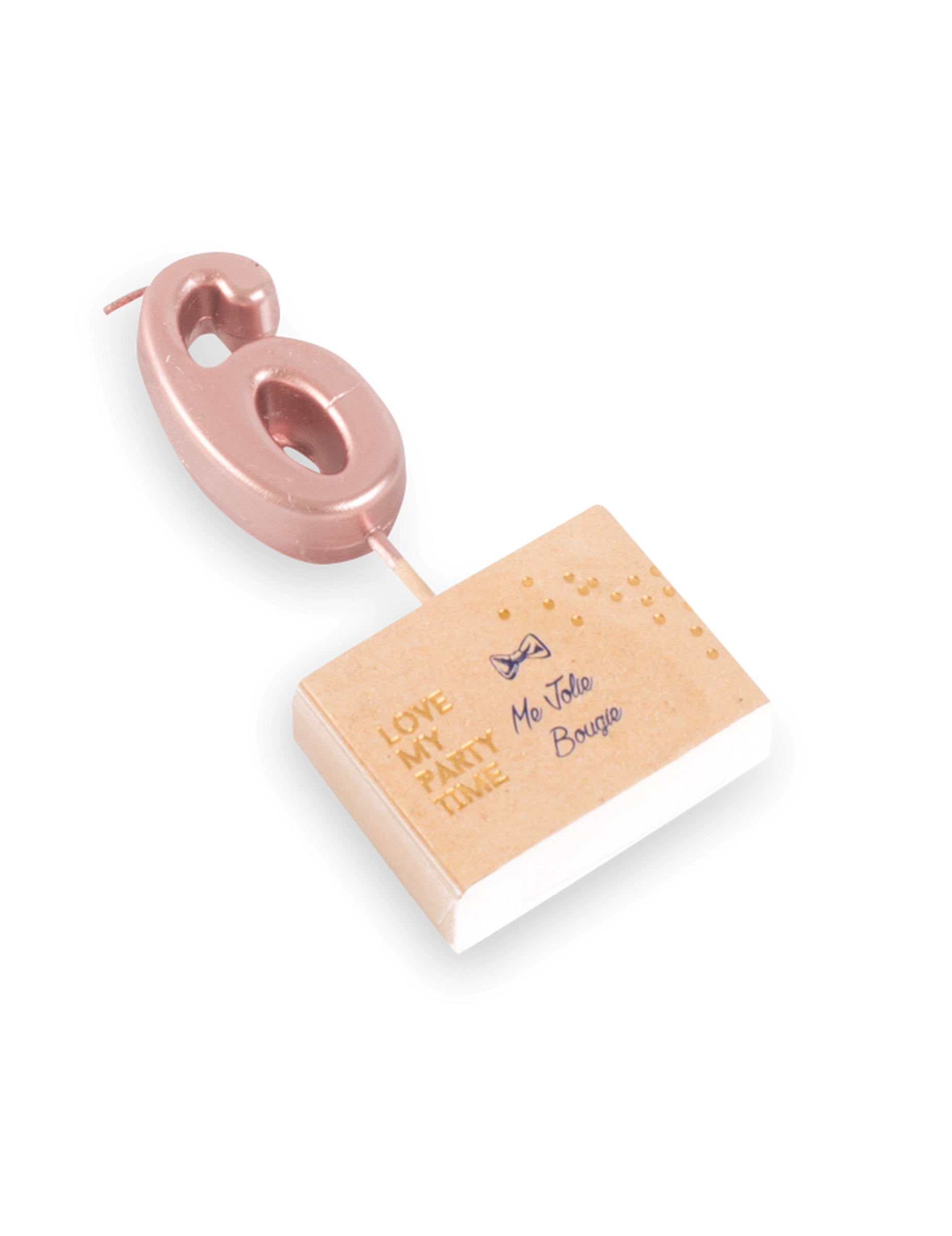 Geburtstagskerze Zahl 6 Roségold 4