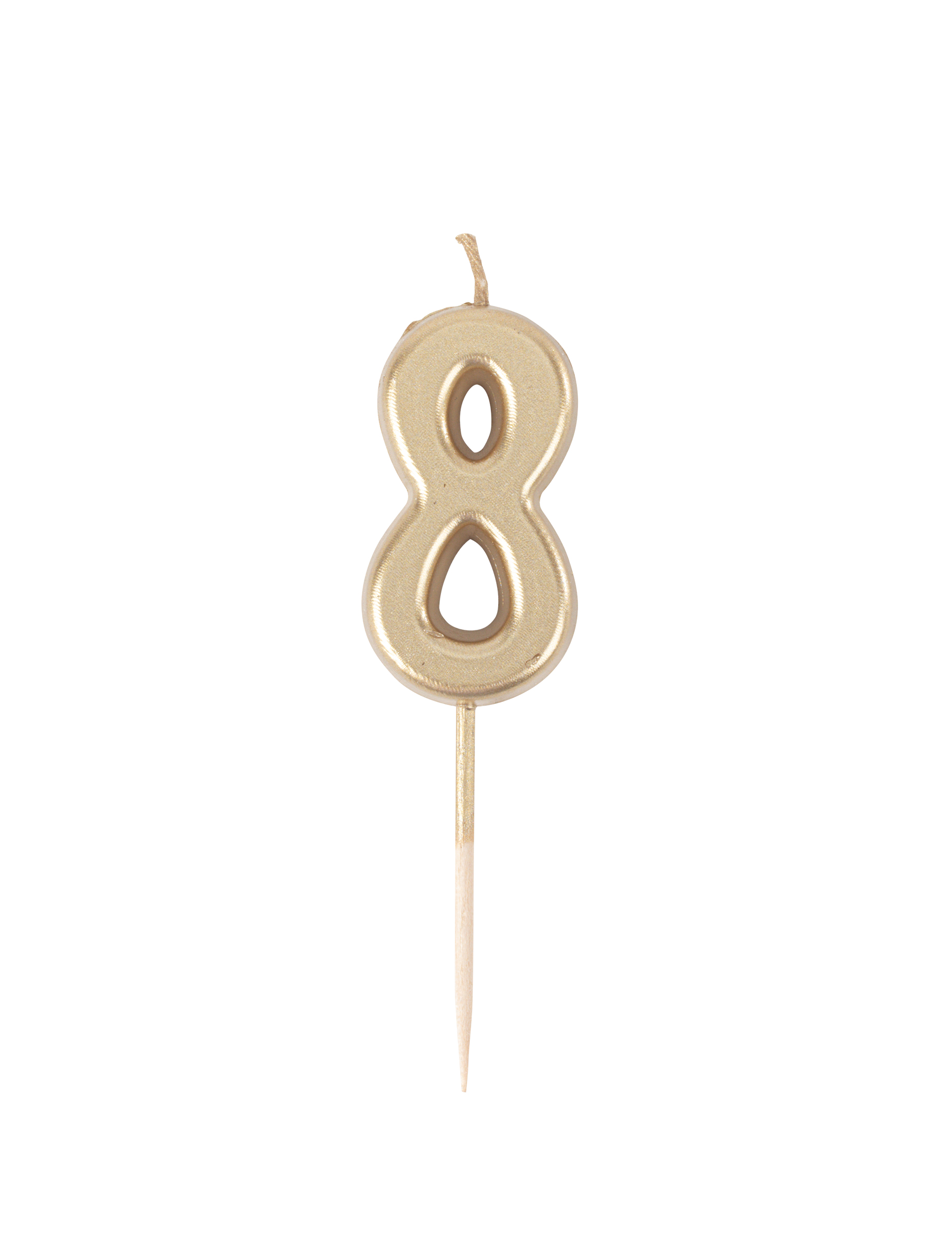Geburtstagskerze Zahl 8 Gold-Metallic 4