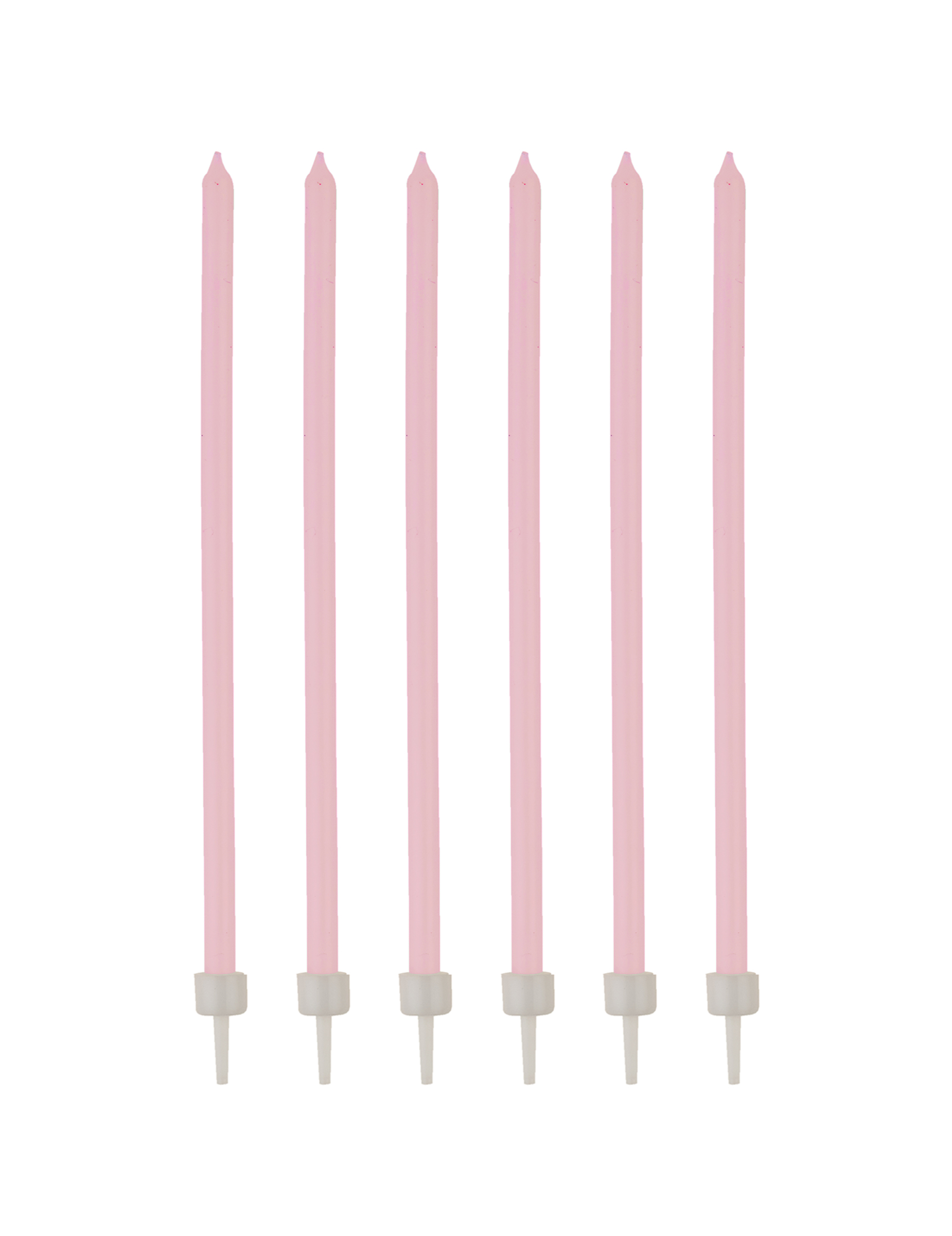 Geburtstagskerzen mit Halter 16 Stück rosa-weiss 12cm
