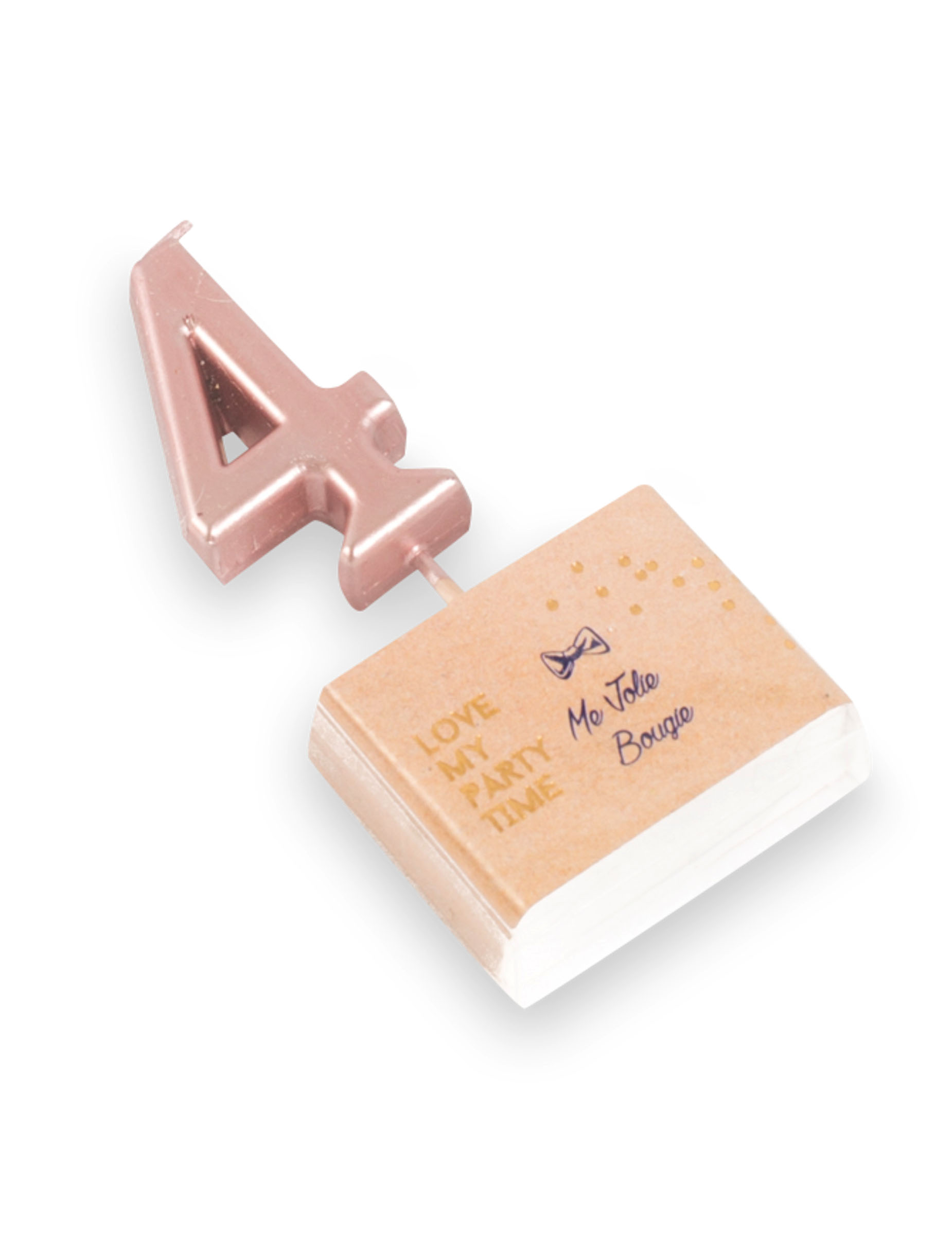 Geburtstagszahlkerze Nummer 4 Rosegold 4
