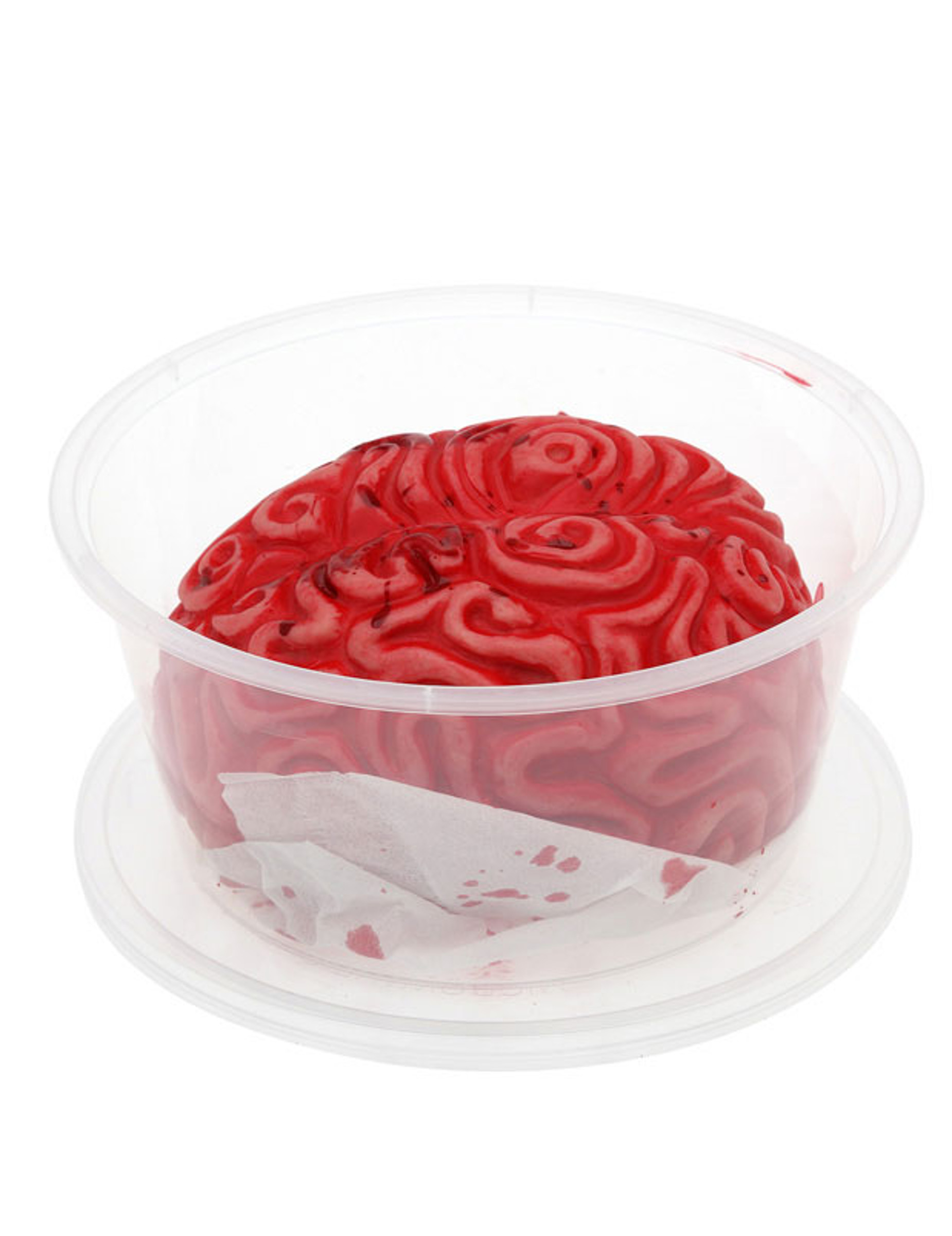 Gehirn in Schale Halloween-Deko rot 16x7cm