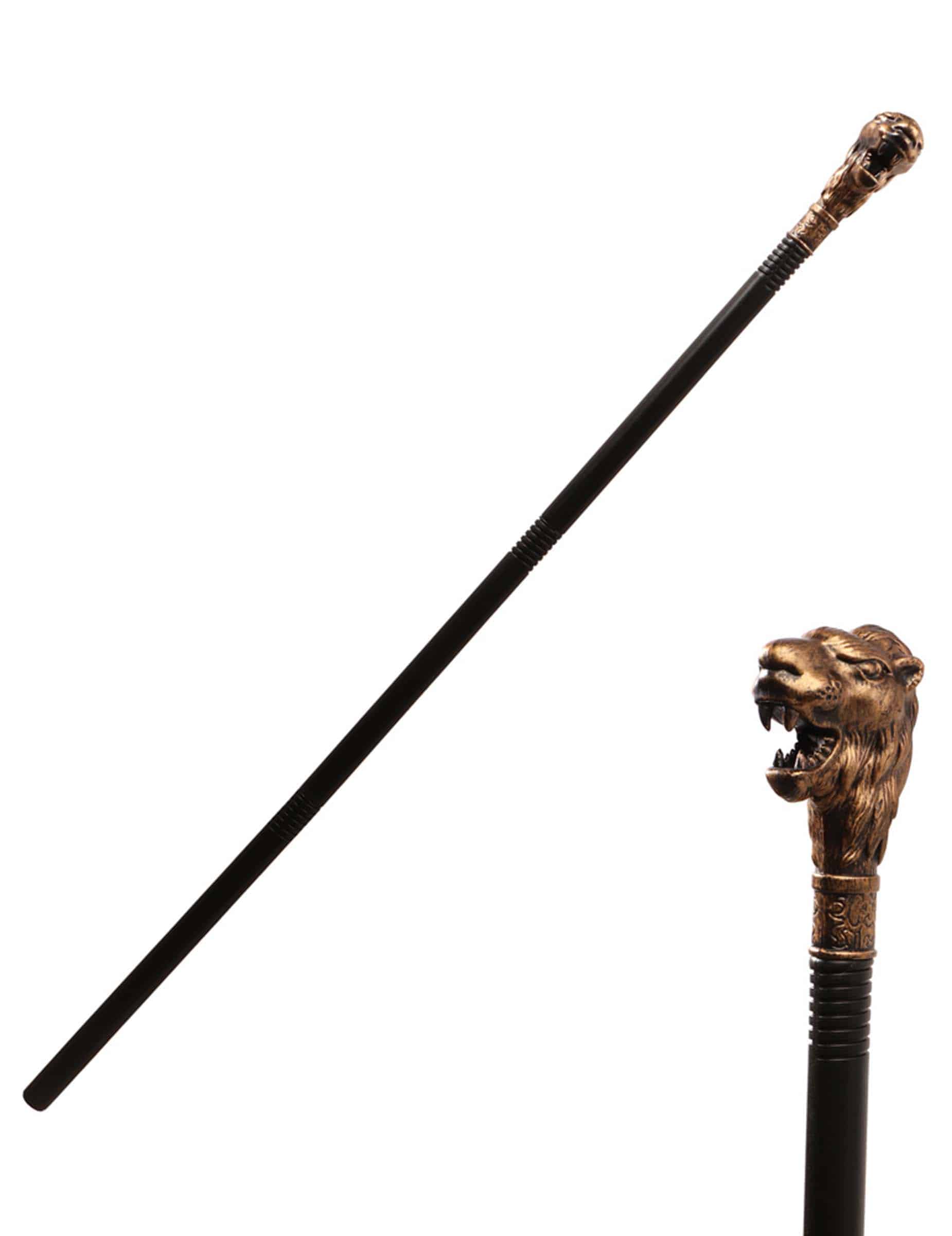 Gehstock Löwenkopf Accessoire Tierkostüm bronze Kunststoff 106 cm
