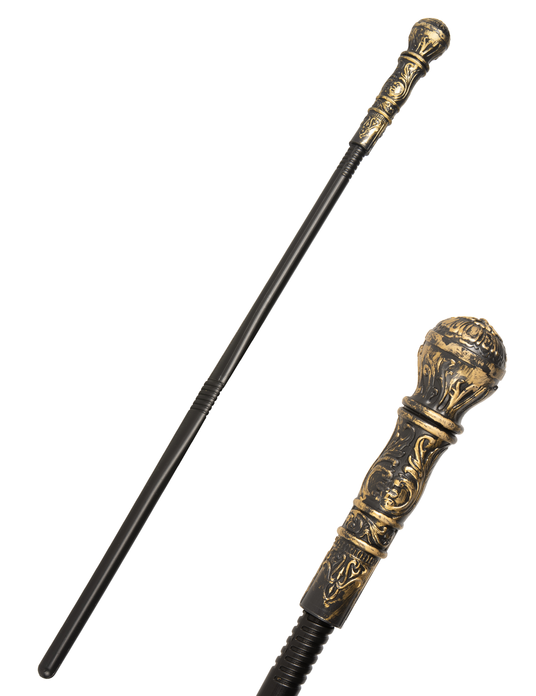 Gehstock Zepter Accessoire gold-schwarz 80 cm