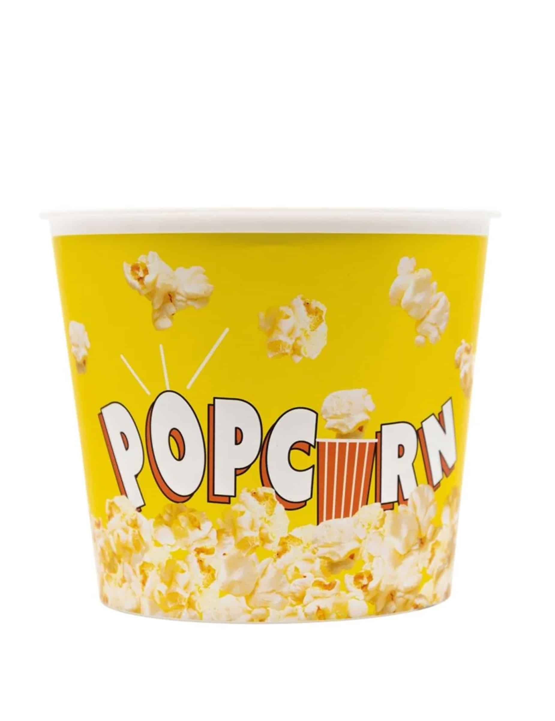 Gelber Popcorn-Eimer wiederverwendbar