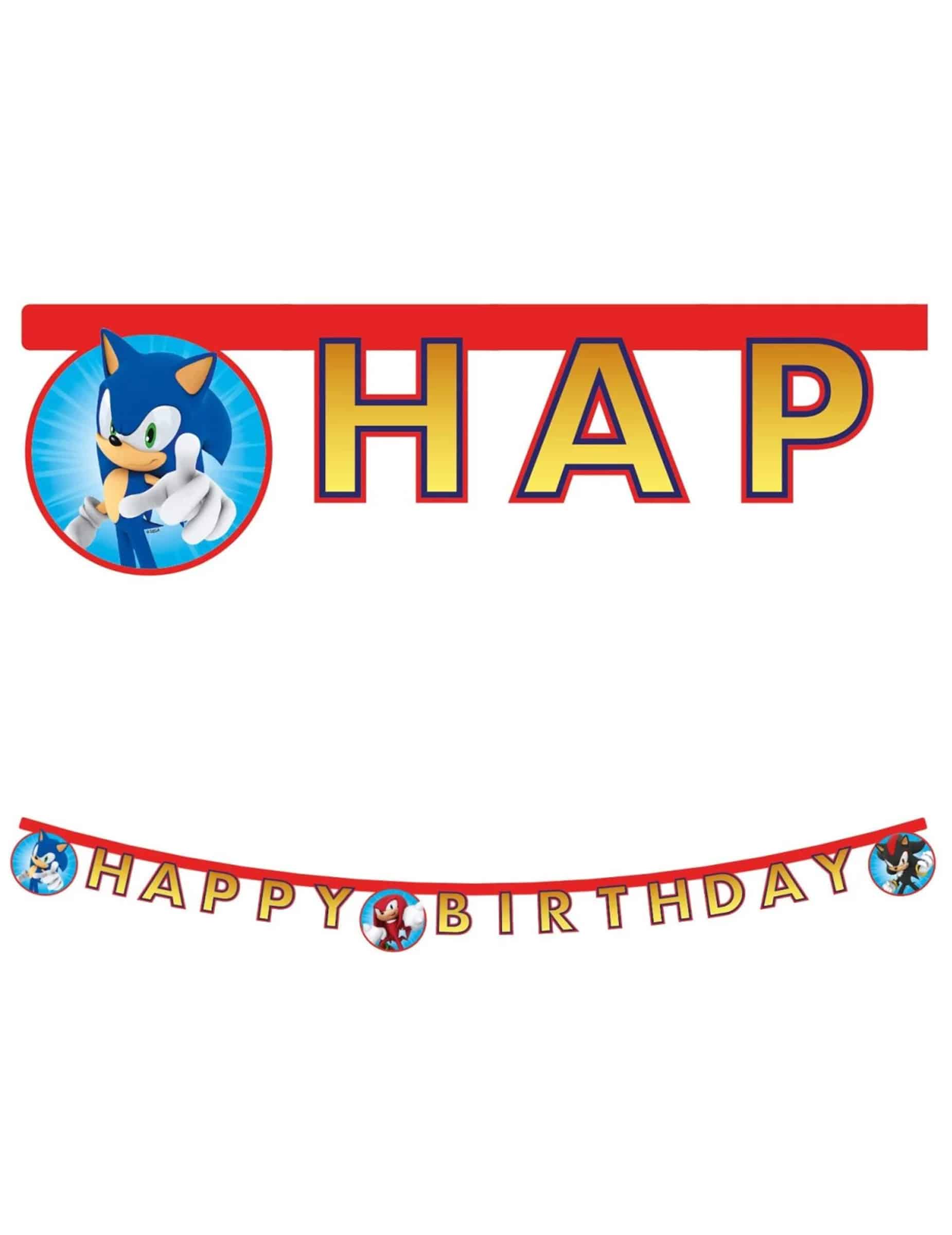 Gelenk-Girlande Happy Birthday Sonic 200 cm