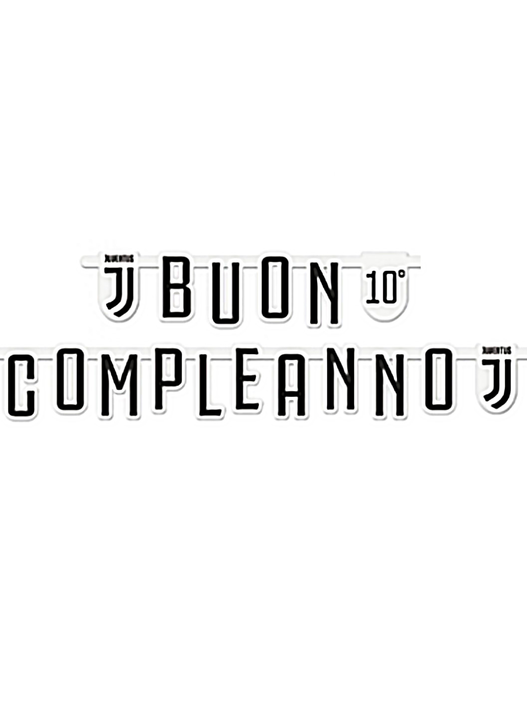 Girlande Buon Compleanno Juventus Karton schwarz-weiß