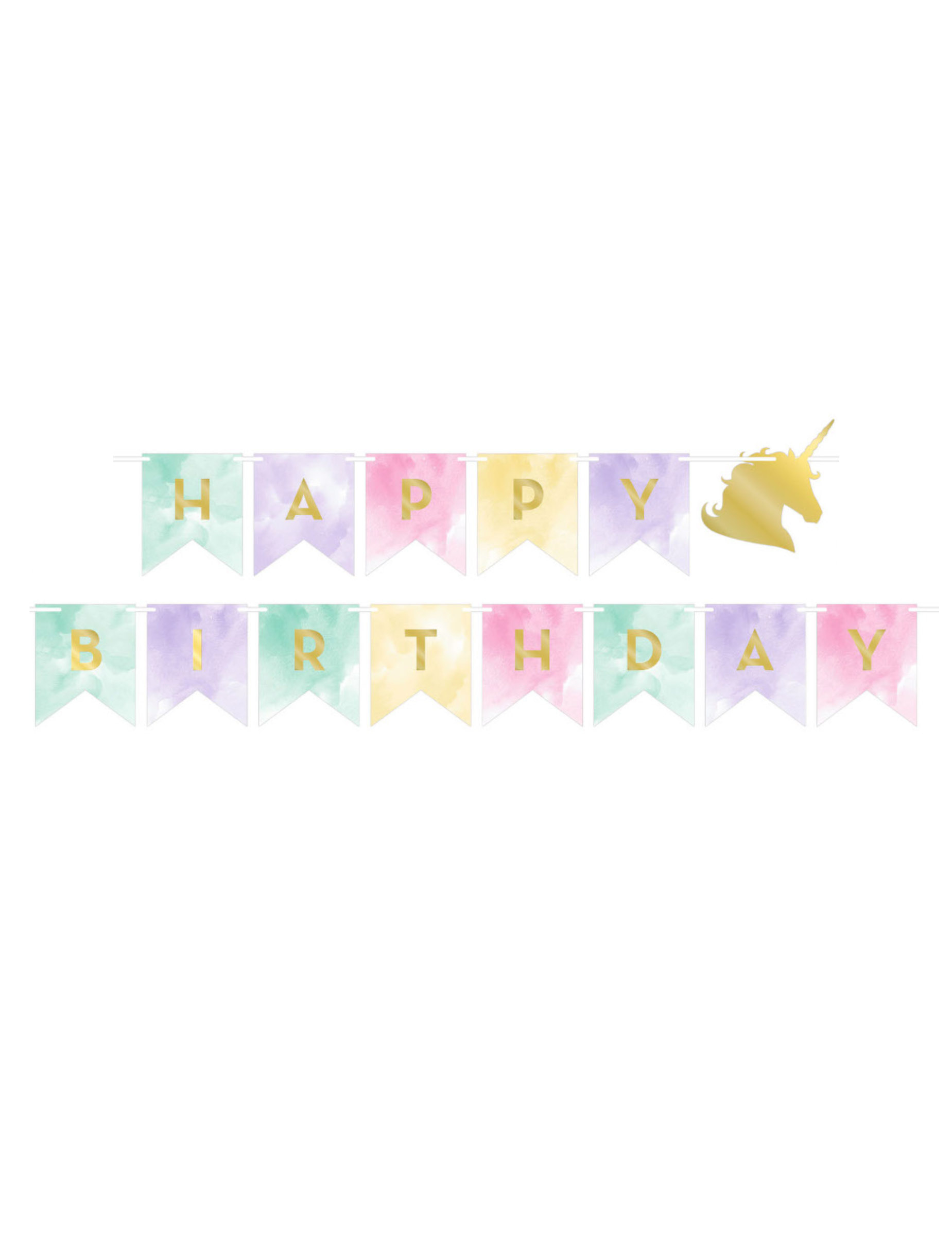 Girlande Einhorn Geburtstag 14 cm x 2