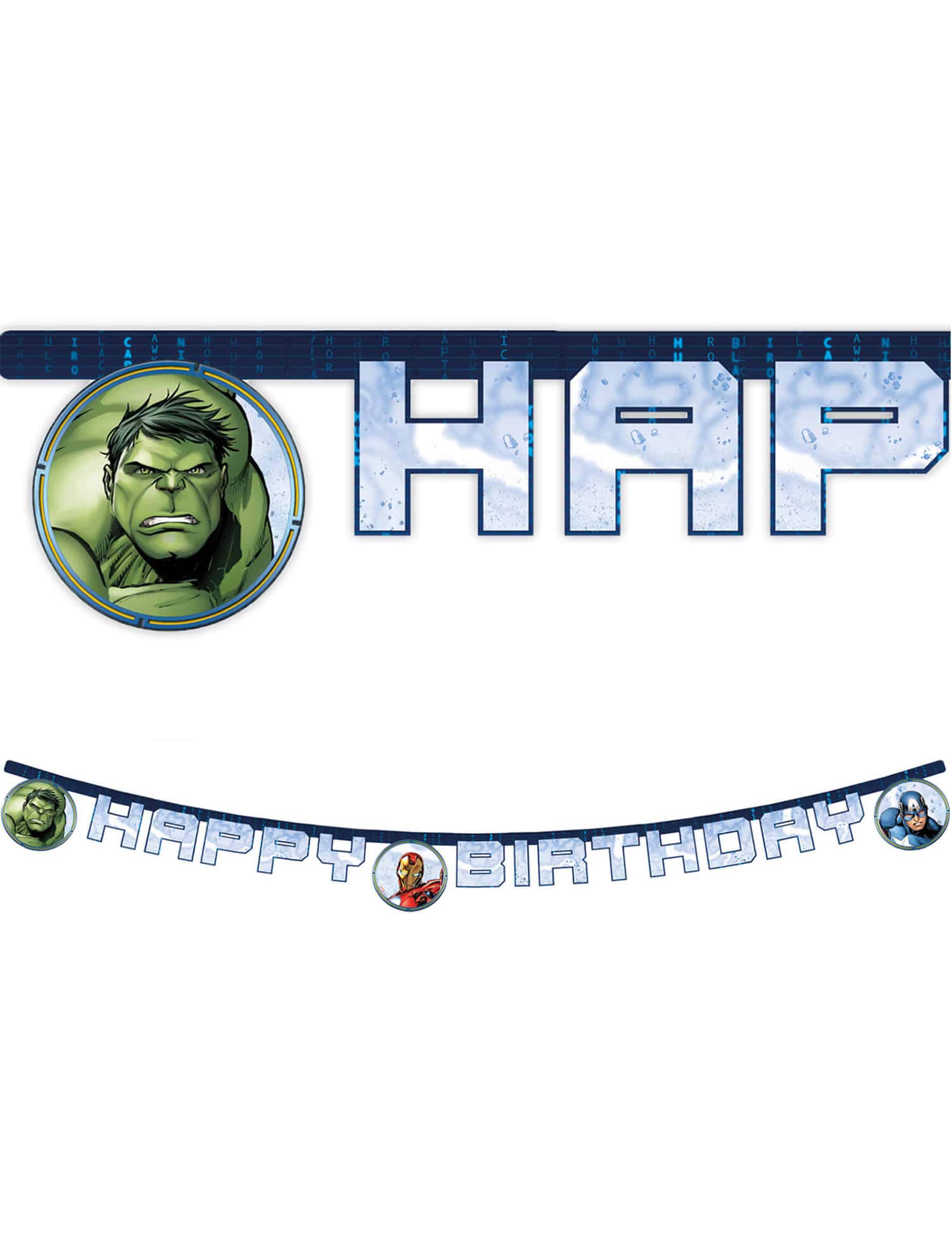 Girlande Happy Birthday Avengers Mighty