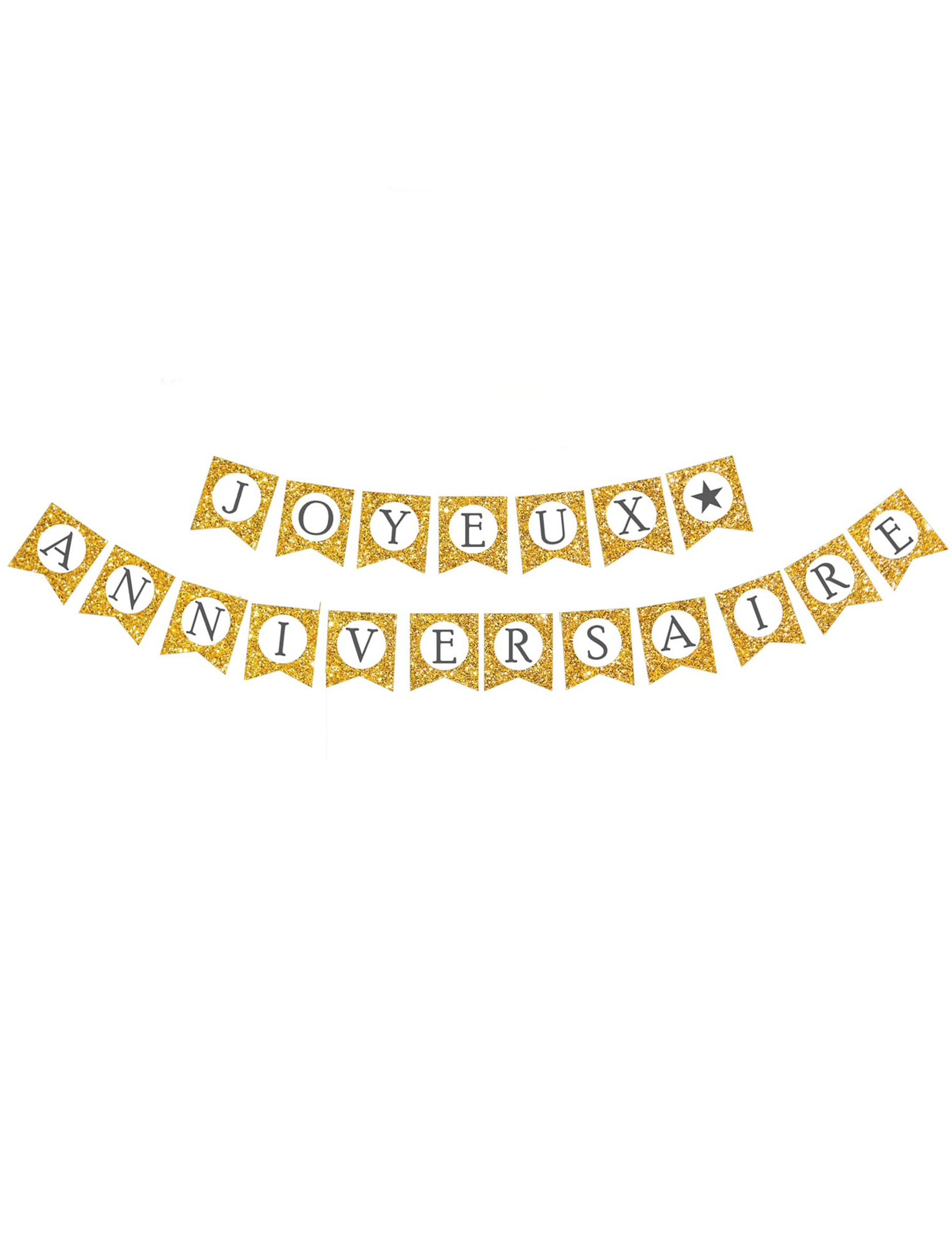 Girlande Happy Birthday Gold Glitzer gold glitzernd